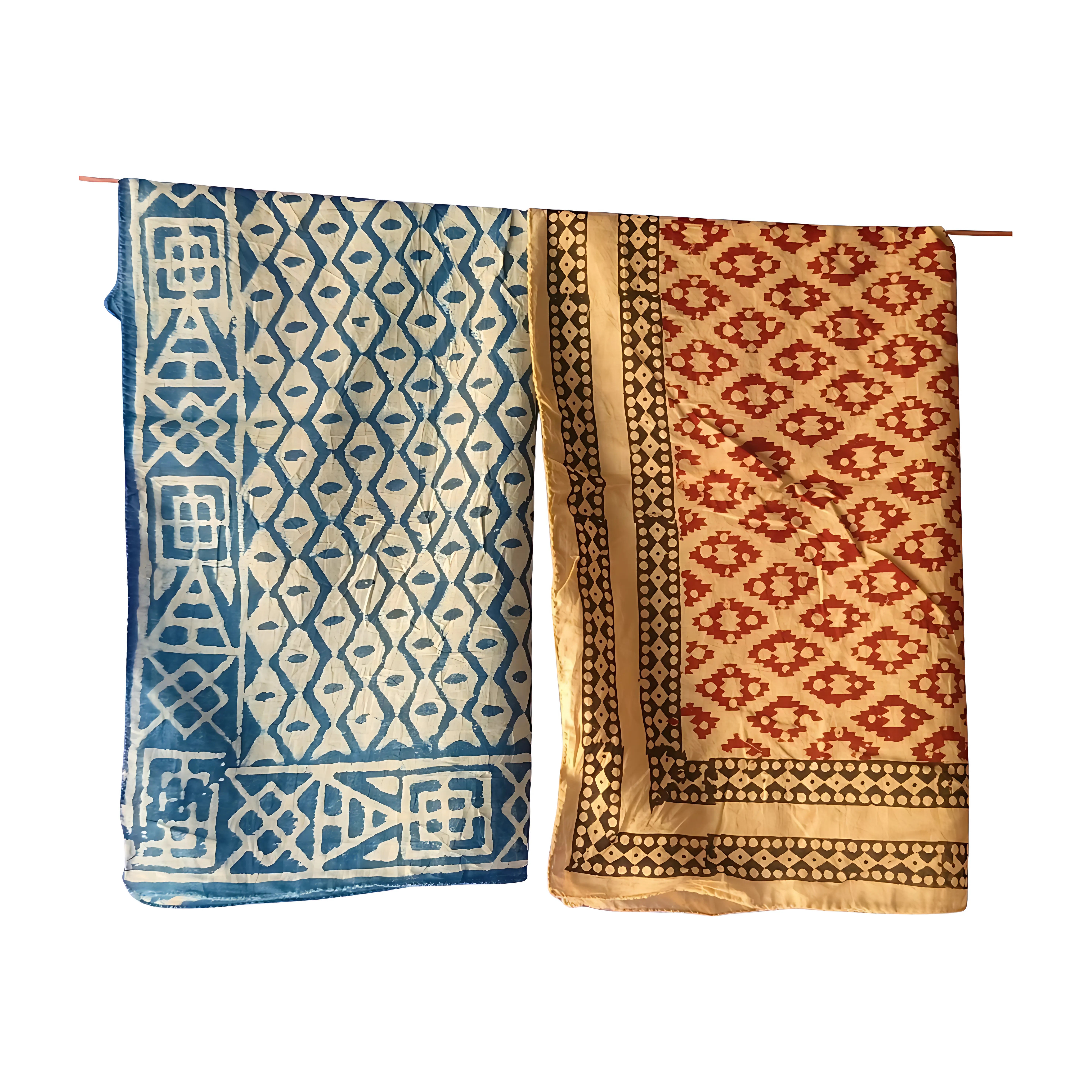 Eco-Friendly Cotton Bandanas – Set of 5 Hand Block Printed Scarves