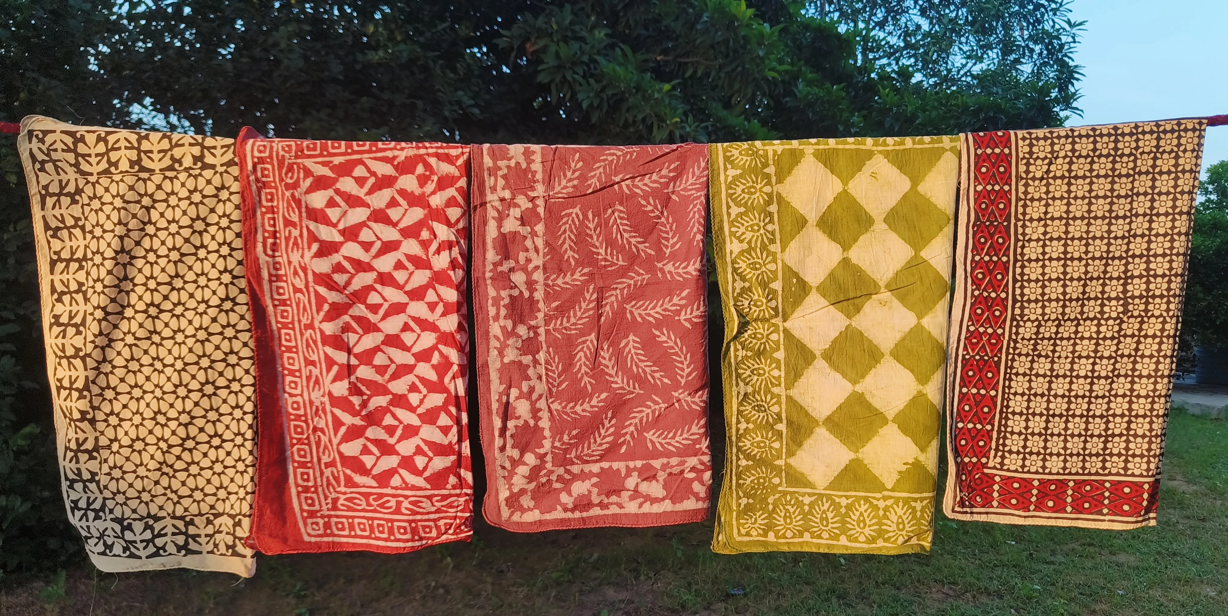 Handmade Block Print Cotton Scarves