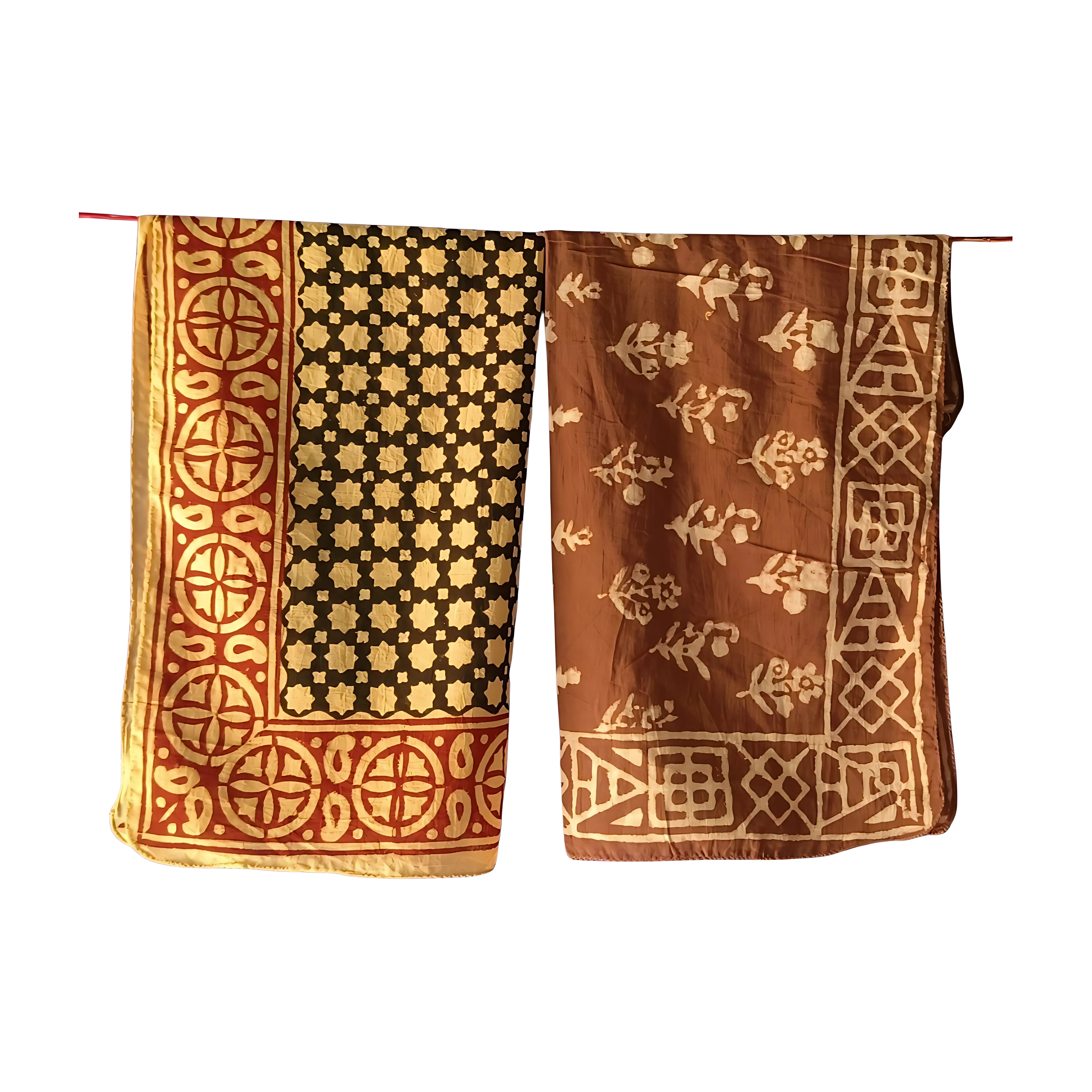 Indian Artisan Bandana Pack – 5 Handmade Cotton Block Print Scarves