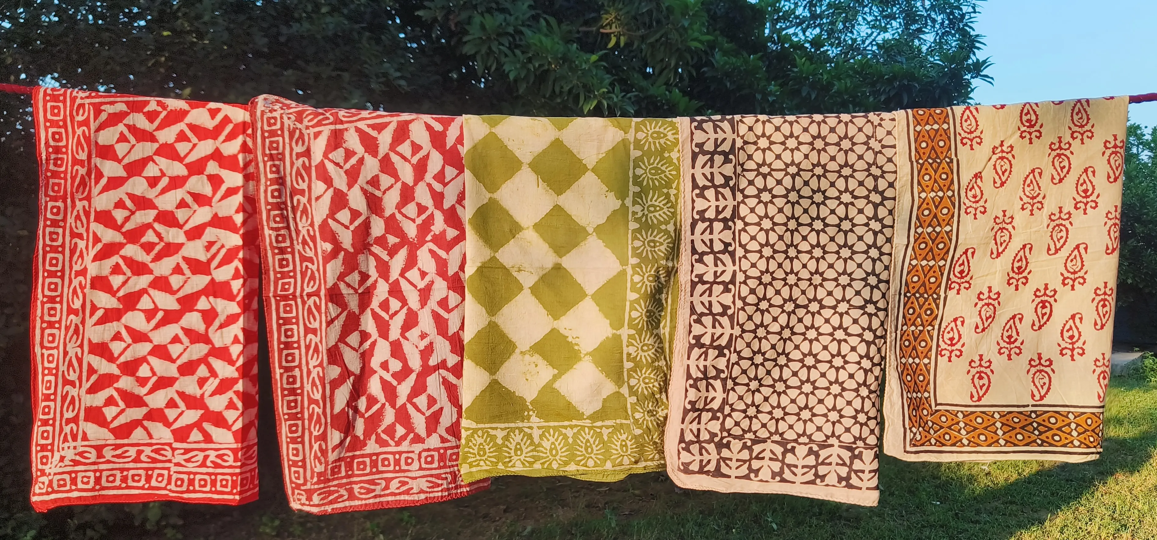 Handblock Printed Cotton Dupattas