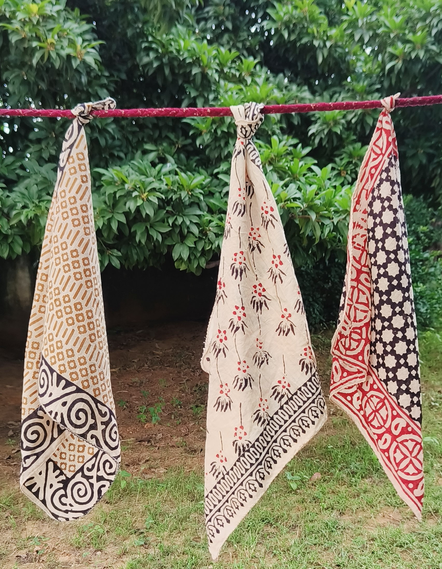 Handmade Printed Cotton Scarves