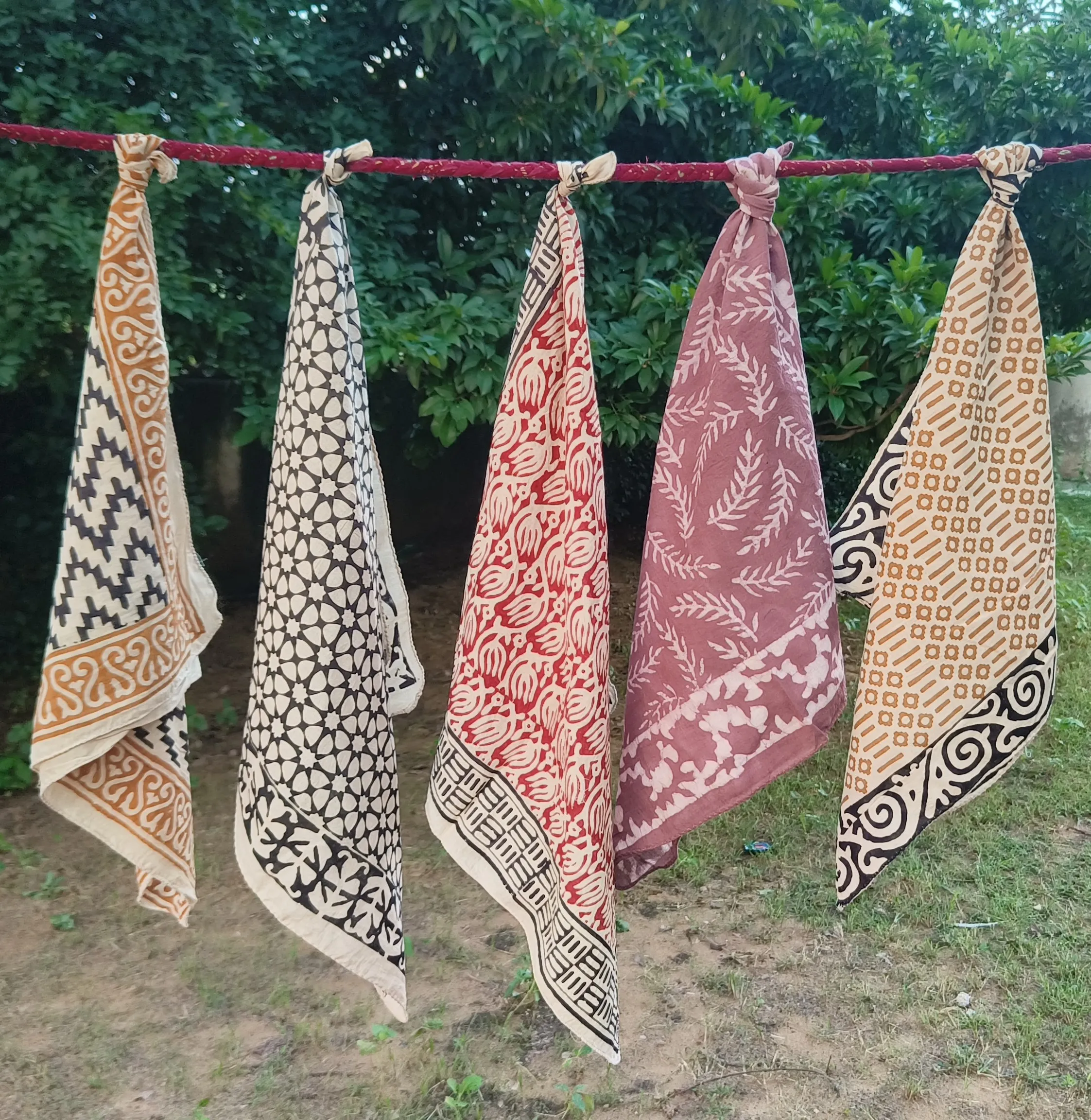 Handmade Block Print Cotton Scarves