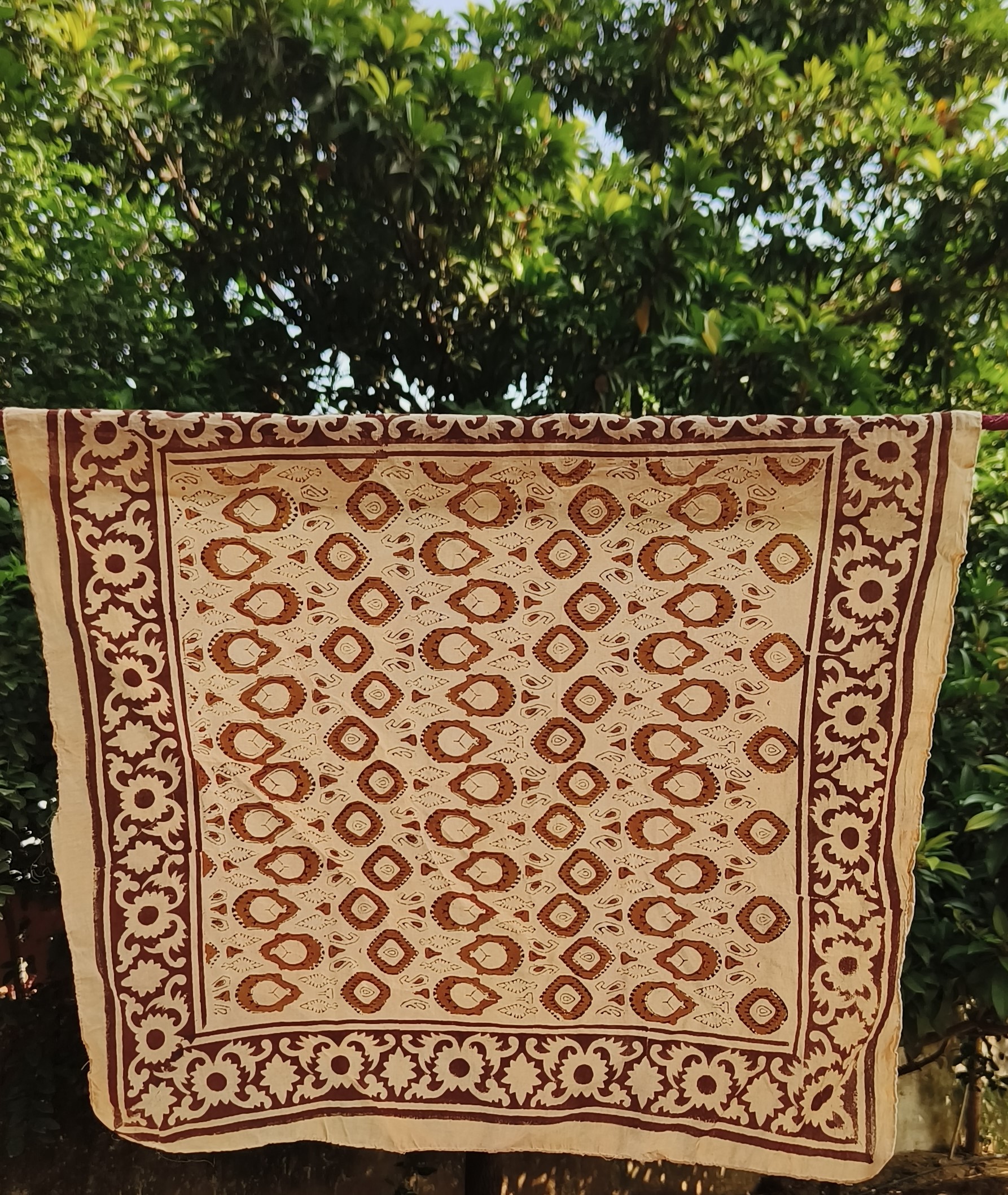 Handmade Block Printed Cotton Tablecloth