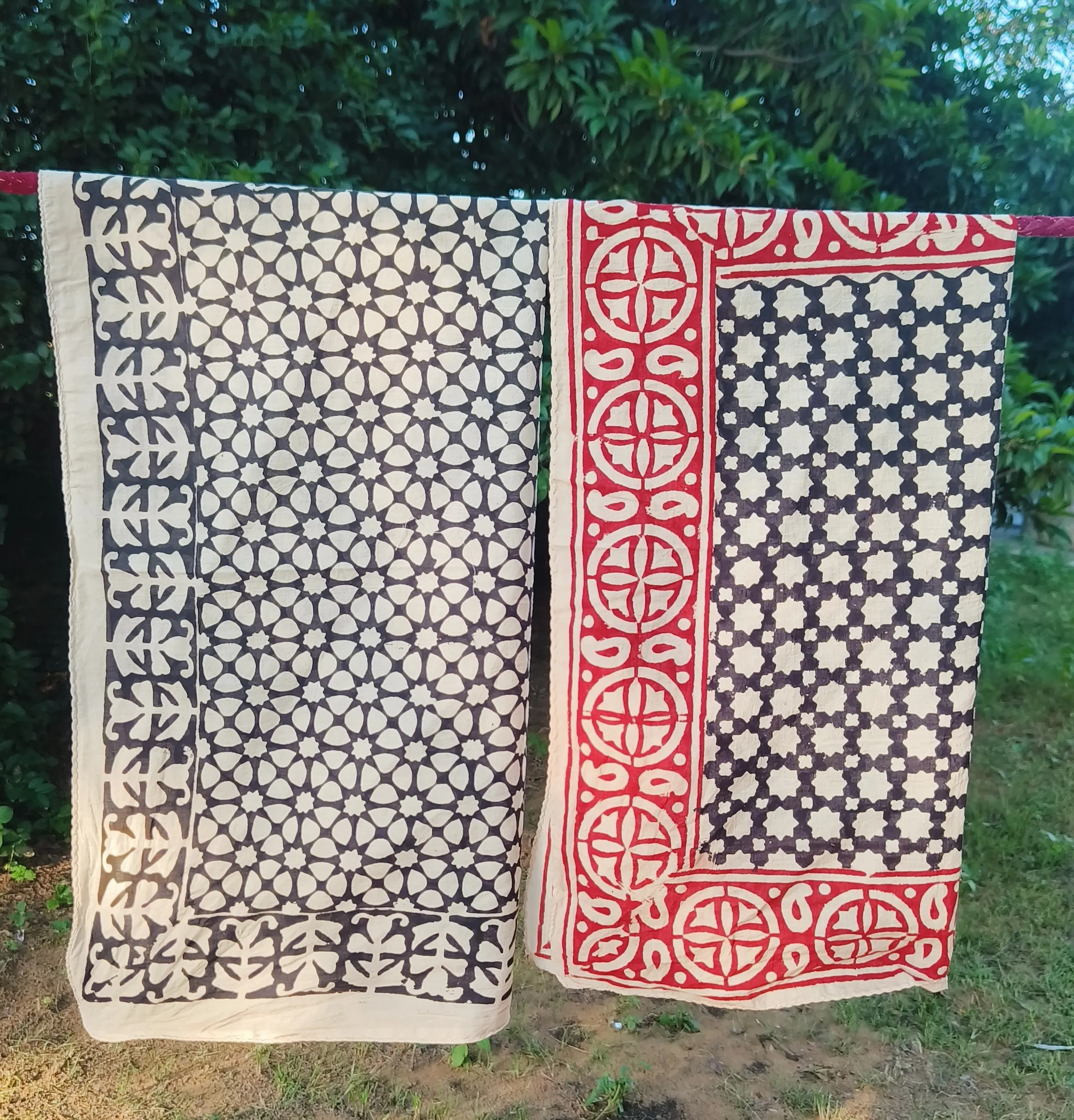 Hand Block Printed Cotton Scarves
