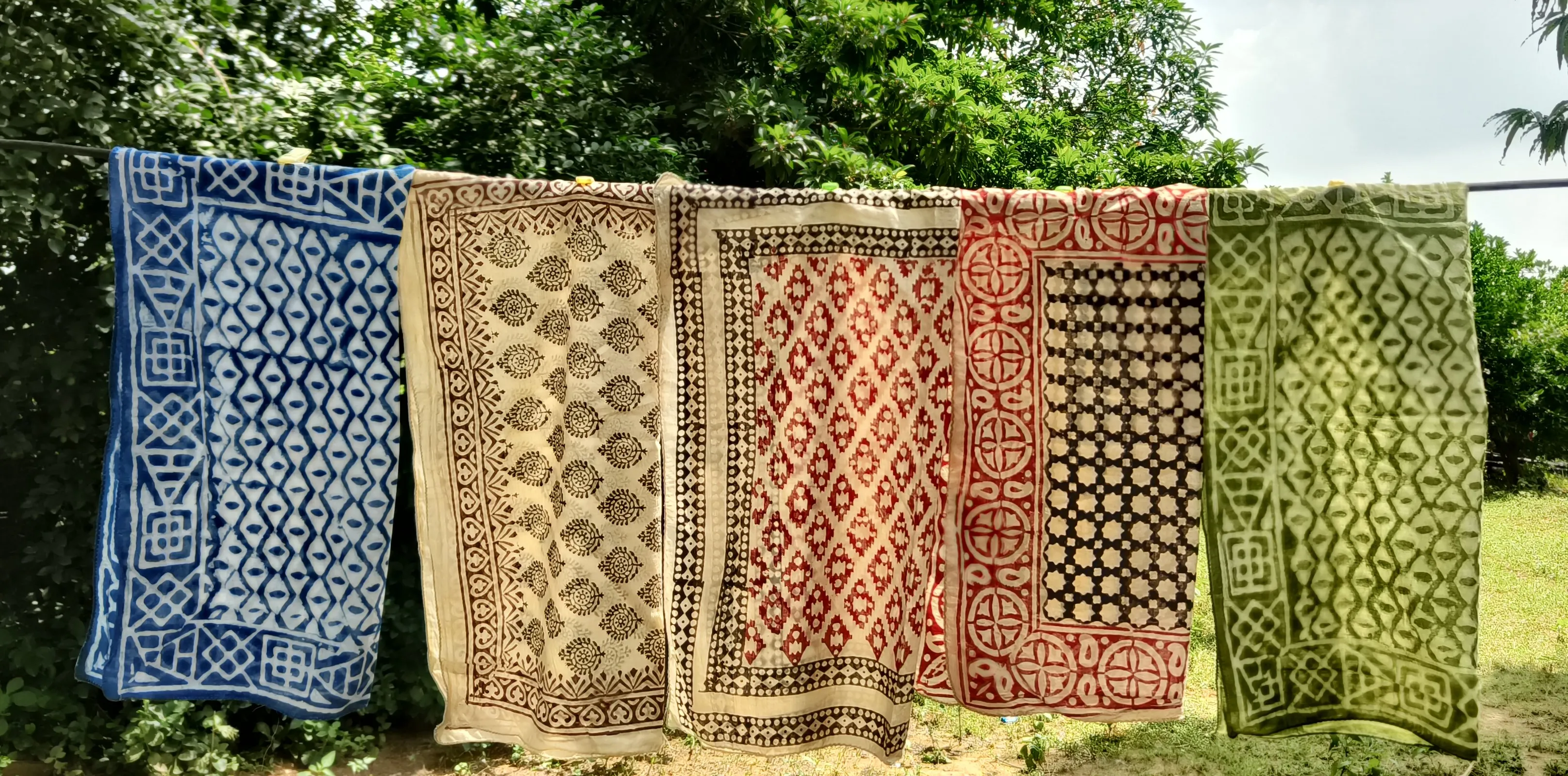 Hand-block Printed Cotton Scarves