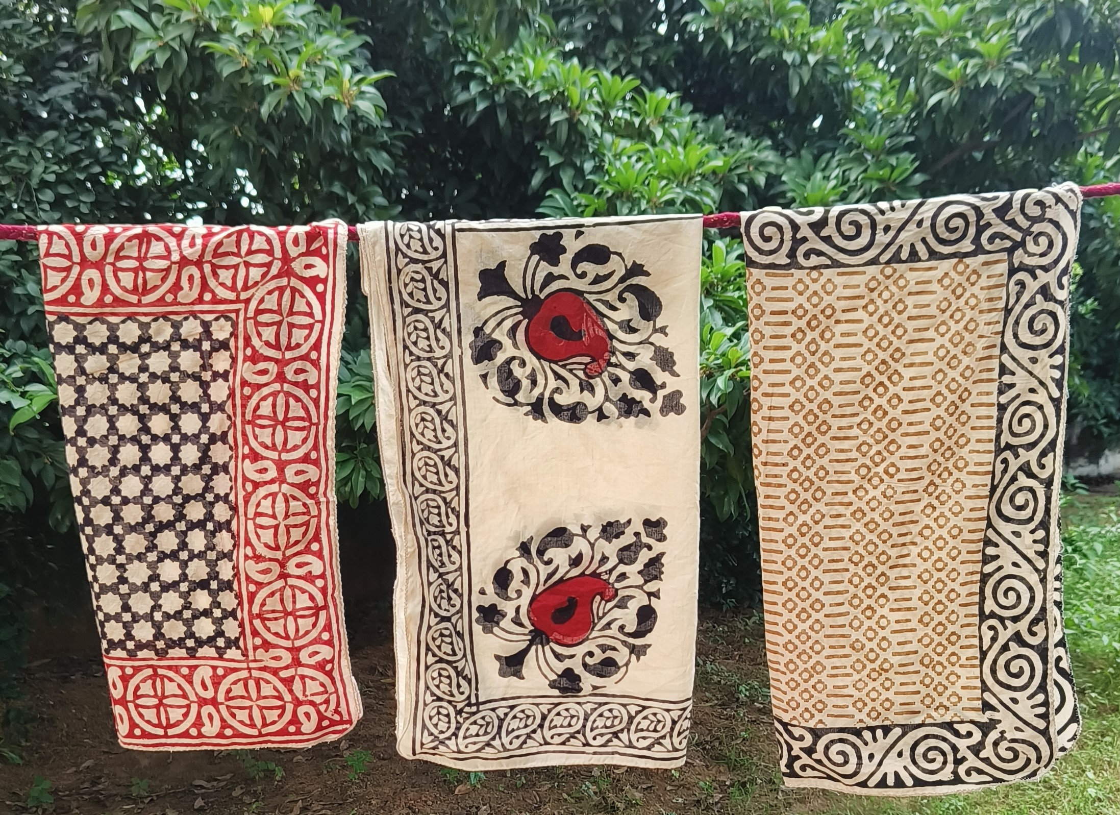 Handmade Block Printed Cotton Scarves