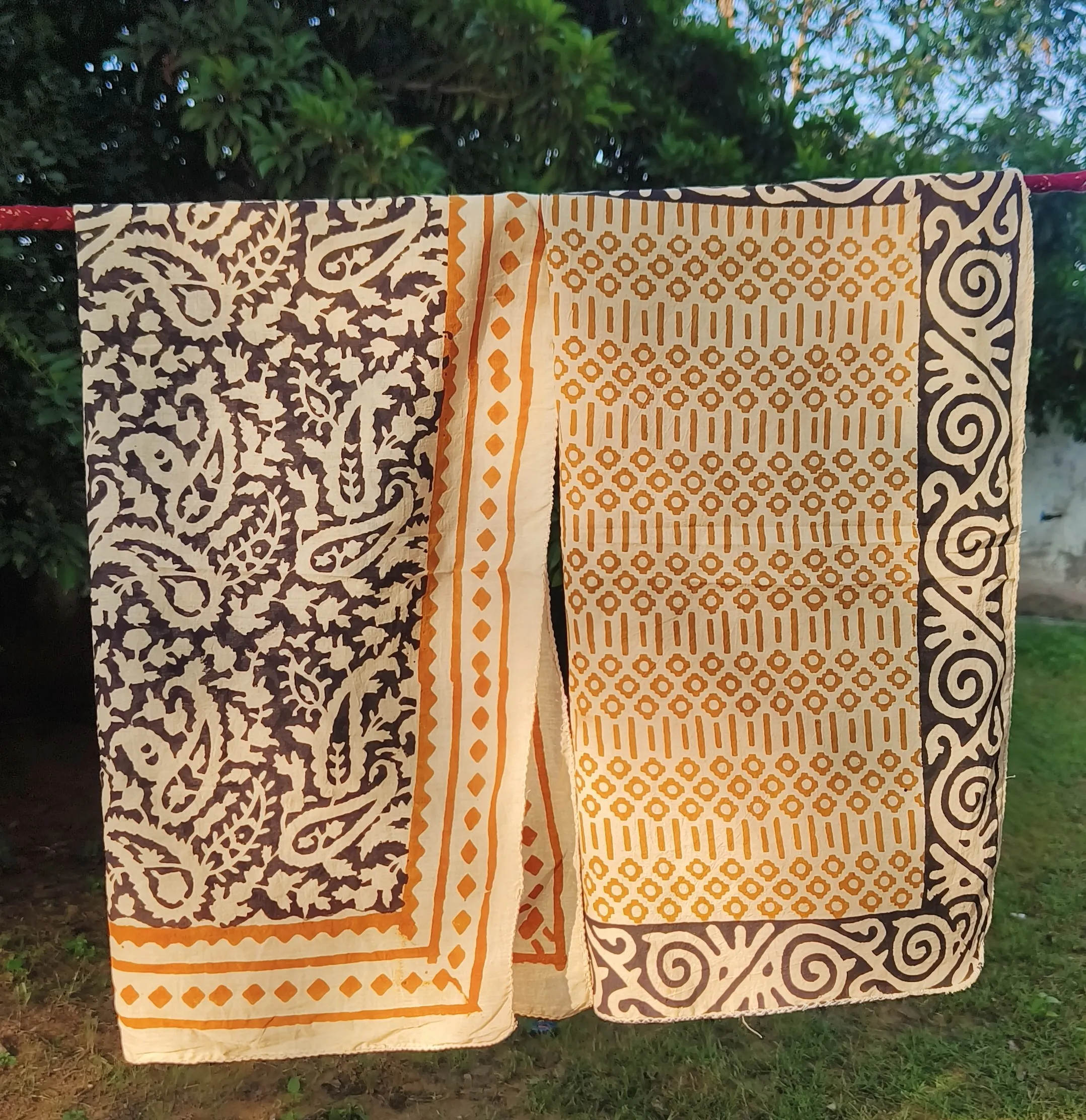 Hand Block Printed Cotton Scarves