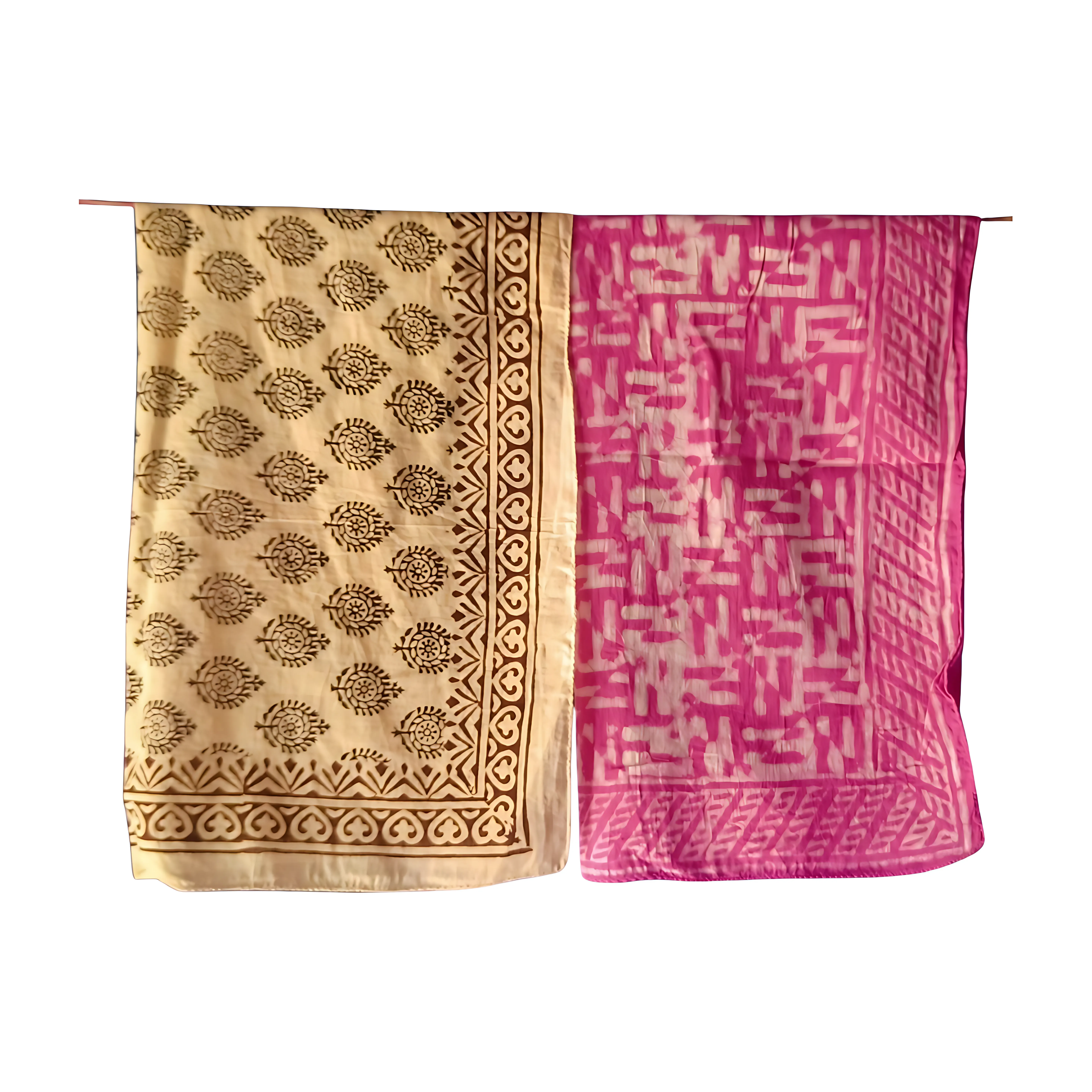 Handmade Block Print Cotton Bandanas – Set of 5 Artisan Scarves