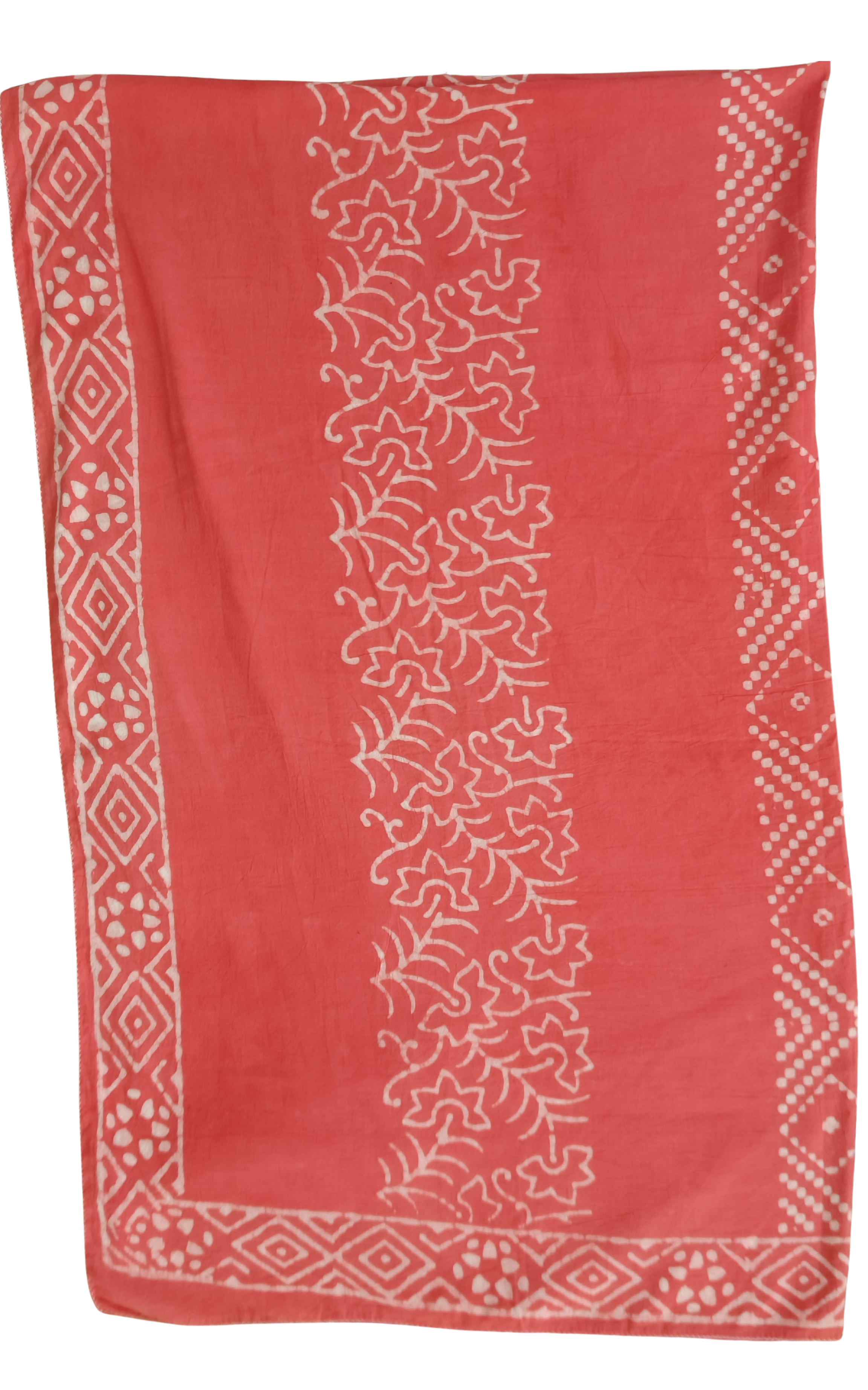 Red Printed Cotton Scarf
