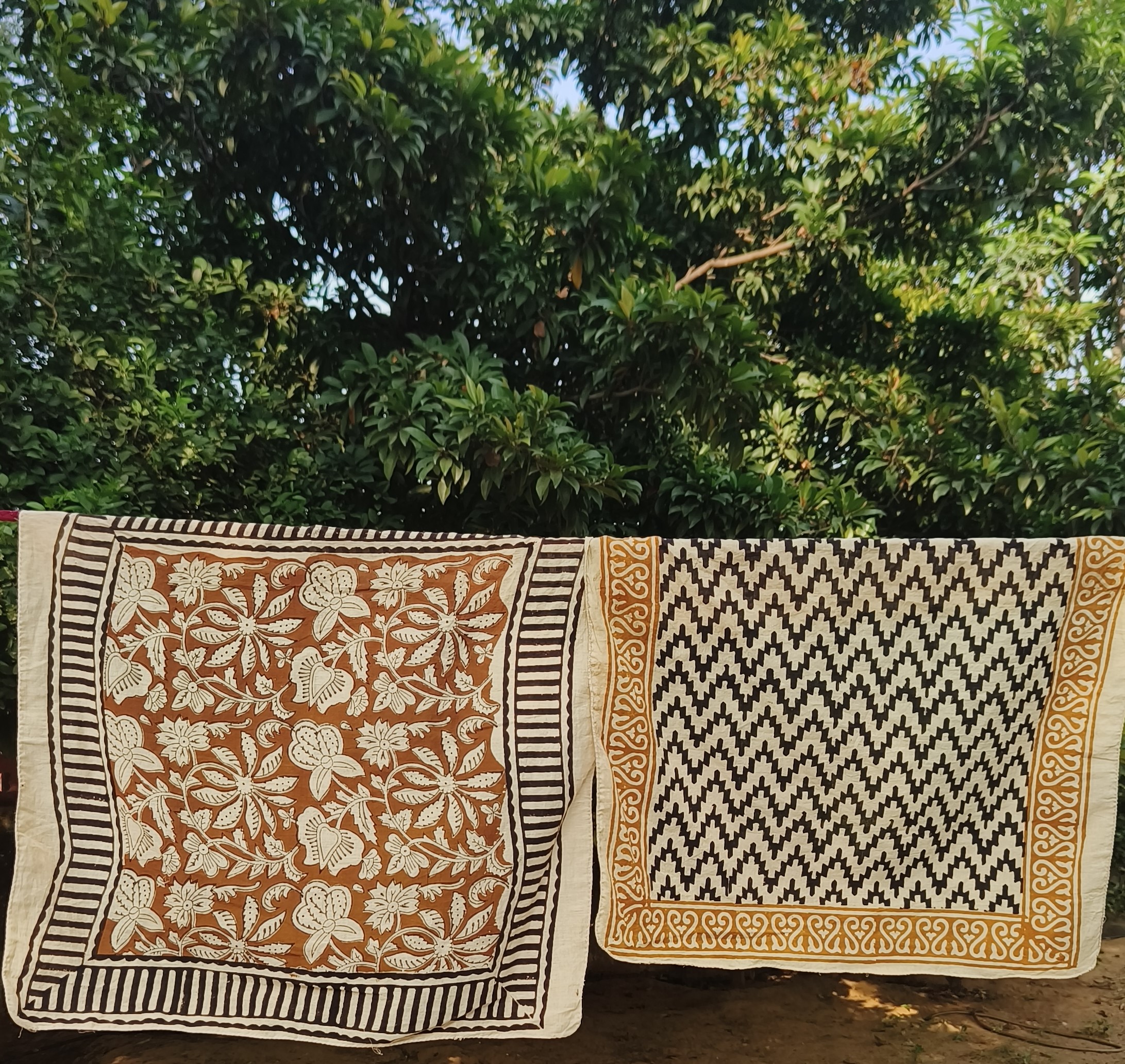 Handmade Block Print Cotton Throw