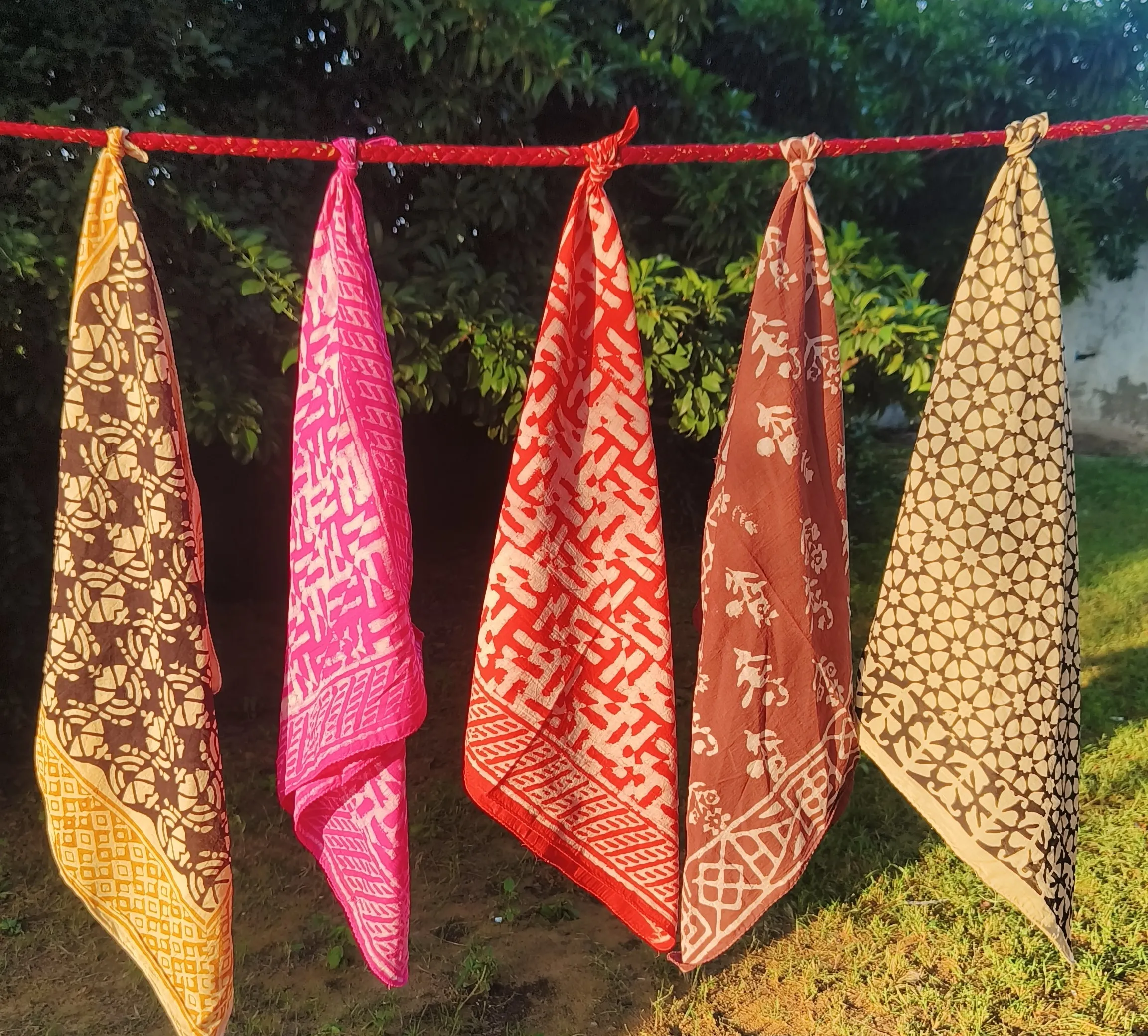 Handcrafted Printed Scarves Set