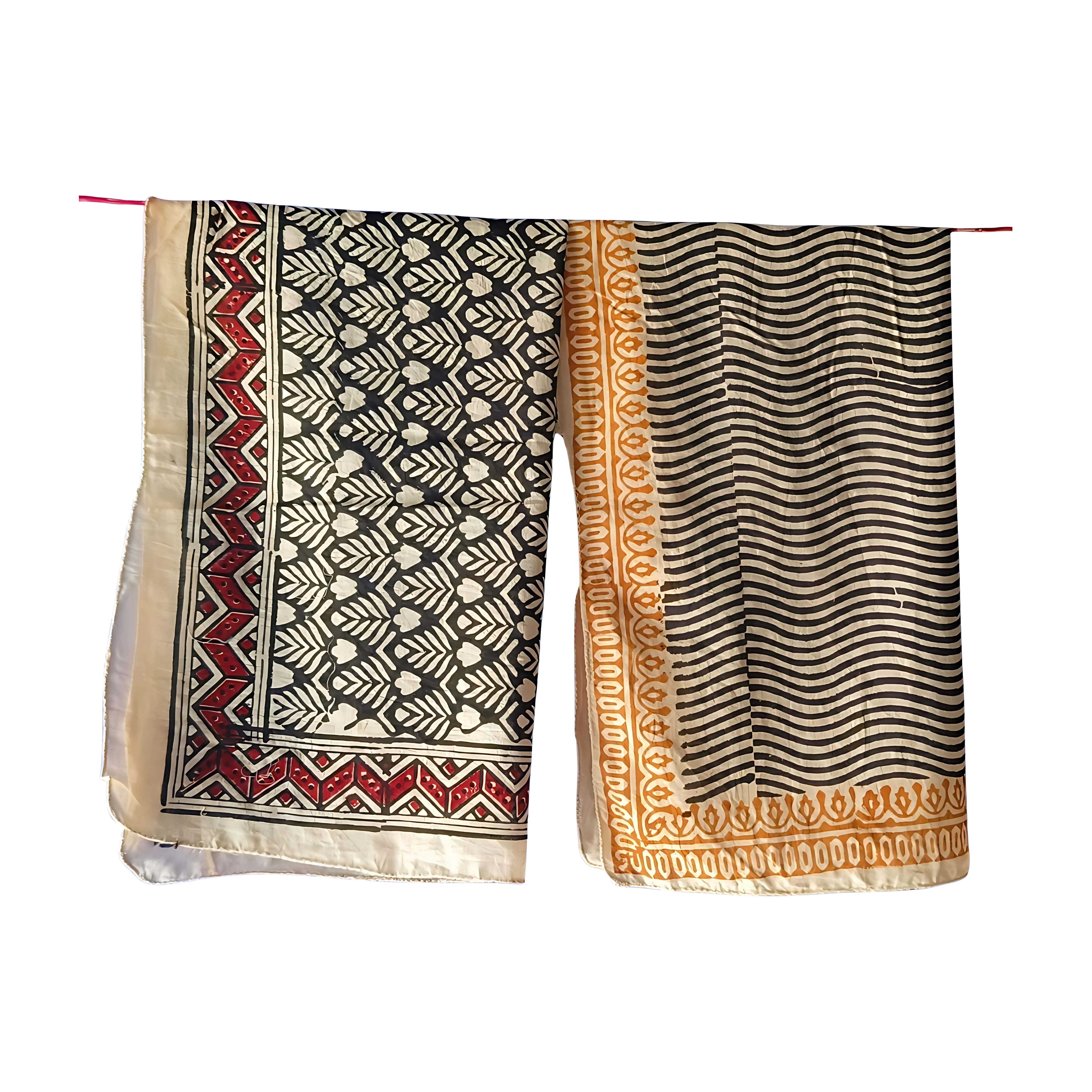 Rustic Cotton Bandana Set of 5 – Hand Block Print Traditional Scarves