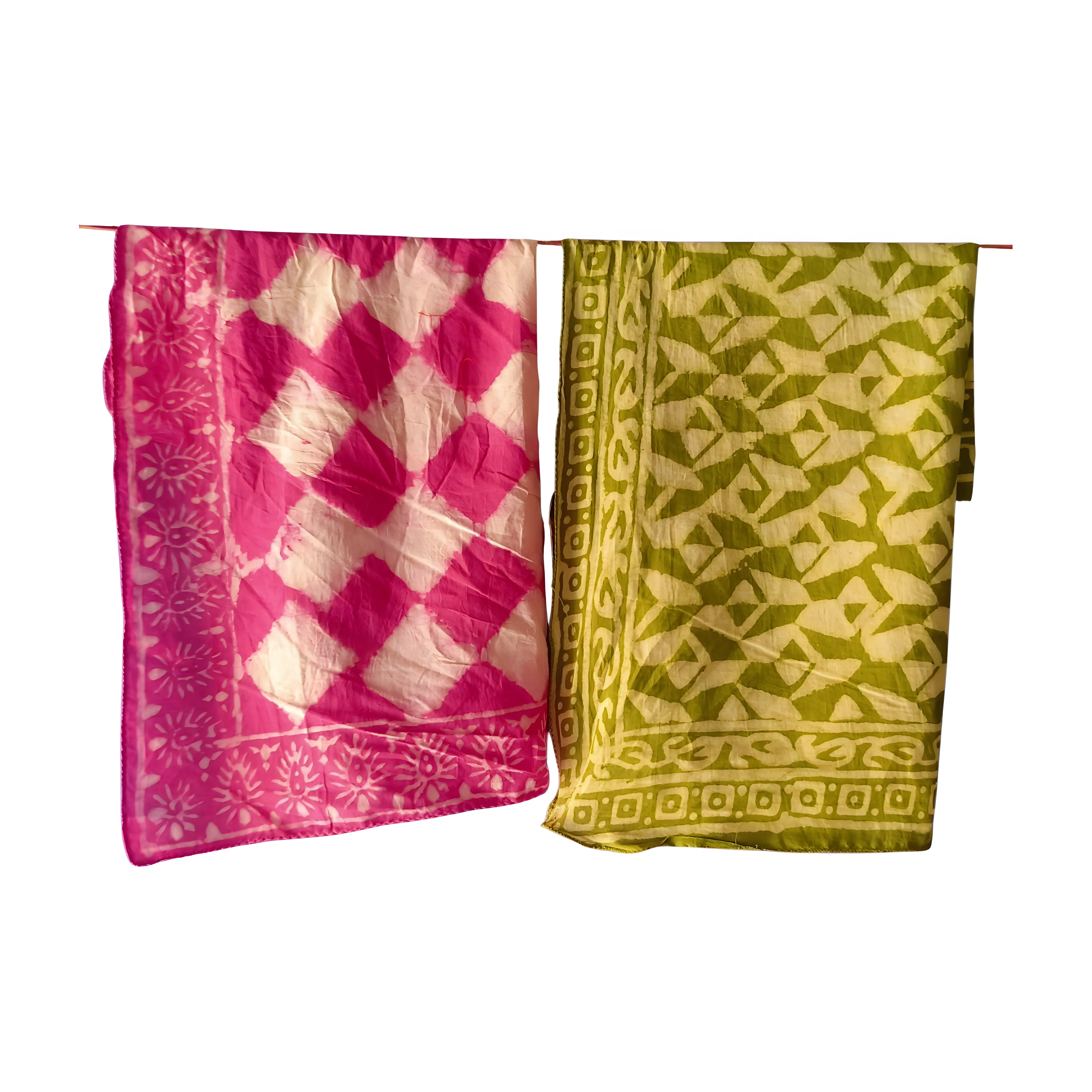 Classic Indian Block Print Bandana Collection – Set of 5 Cotton Scarves