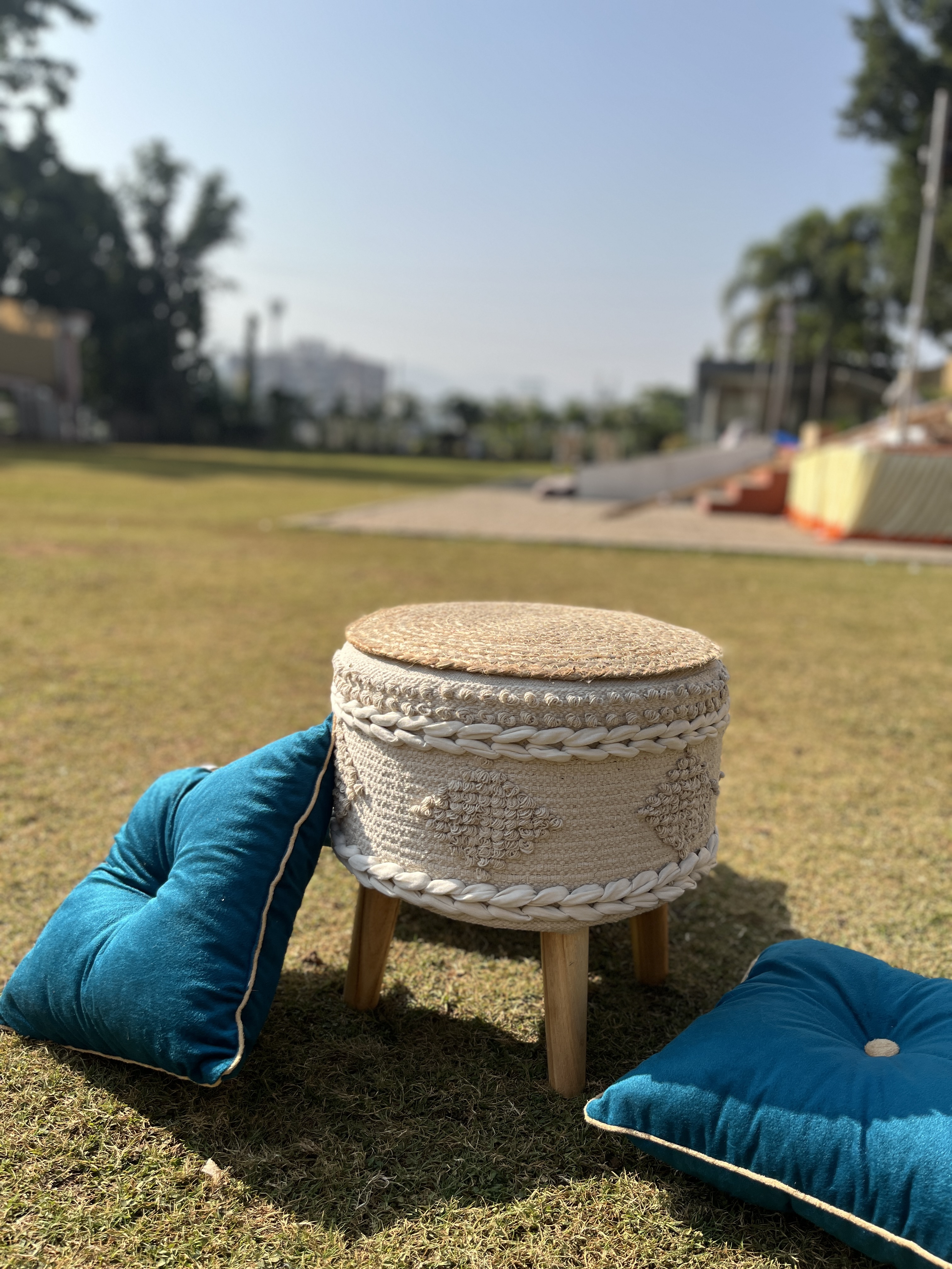 Handcrafted Woven Ottoman Stool
