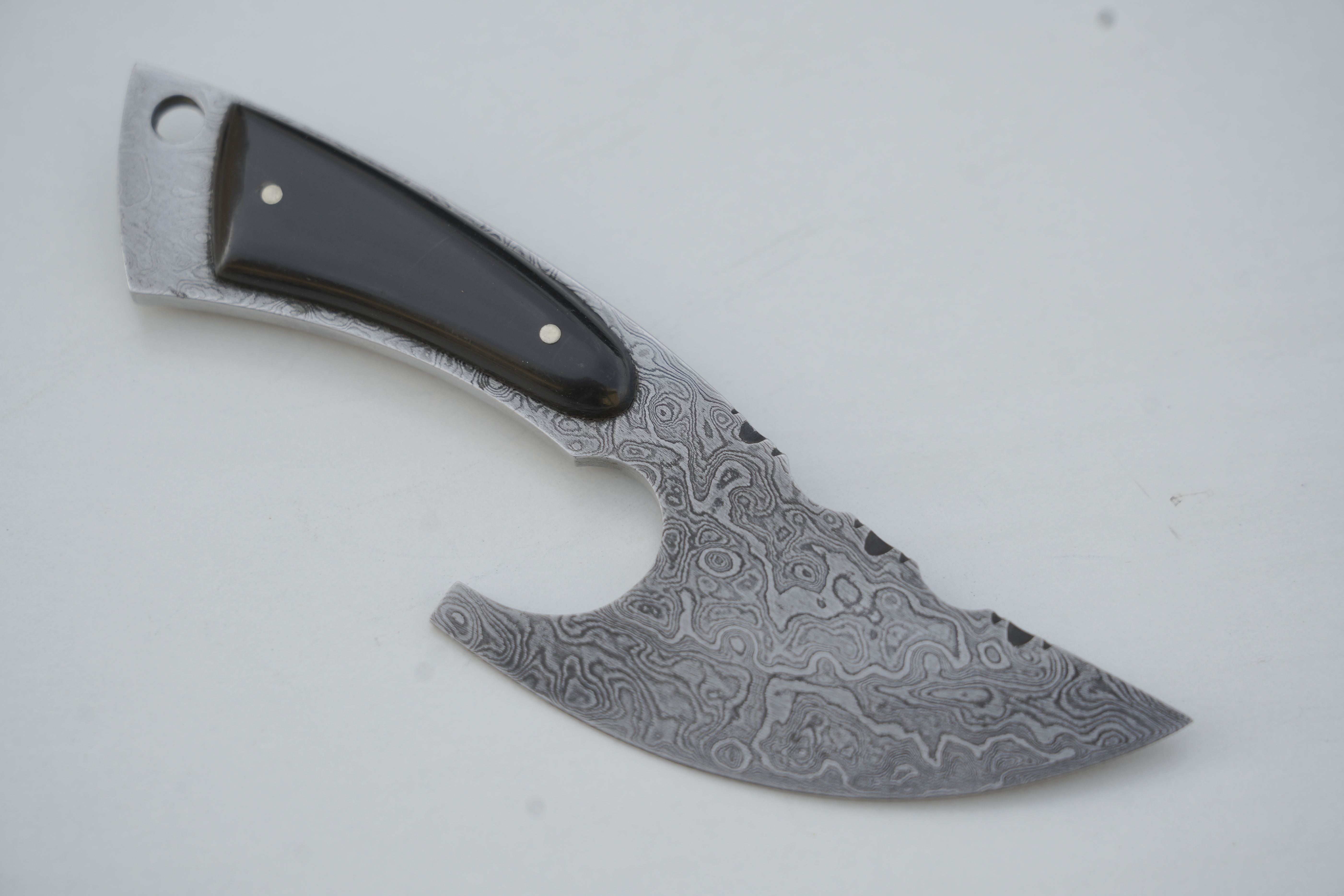 Custom Damascus Steel Knife Skinner knives Blank blade Handle Buffalo horn 