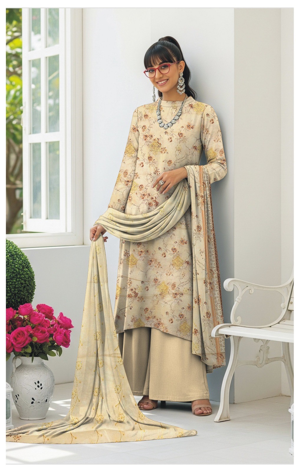 3 Pc Sequence Embroidered suit