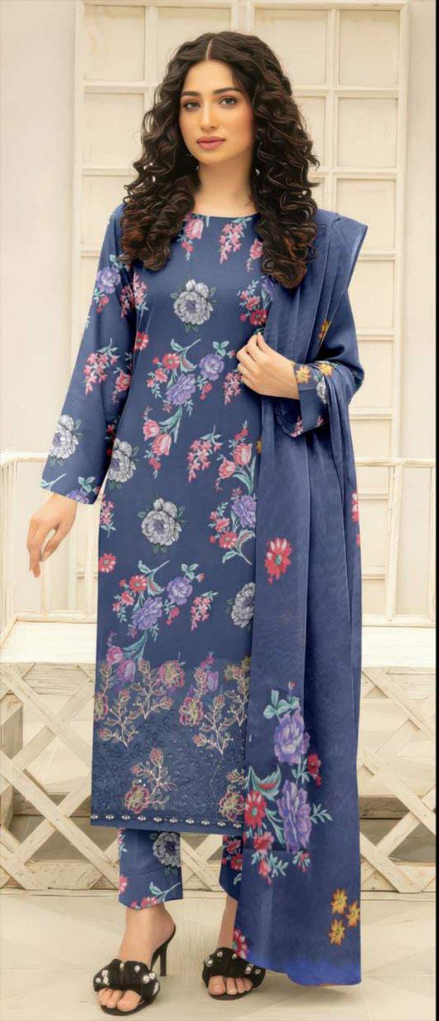 Digital Fancy lawn, Daman Embroidery Shirt, Printed Voil Dupatta,