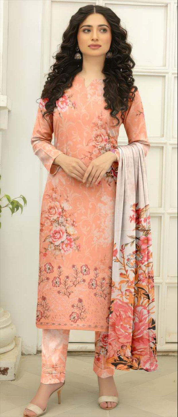 Digital Fancy lawn, Daman Embroidery Shirt, Printed Voil Dupatta,