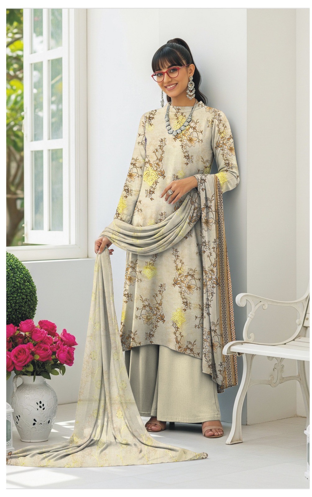 3 Pc Sequence Embroidered suit