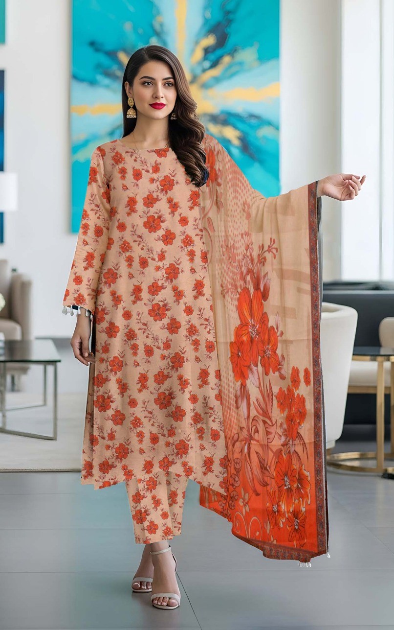 Lawn Bana Dora 3Pc All Over Suit,