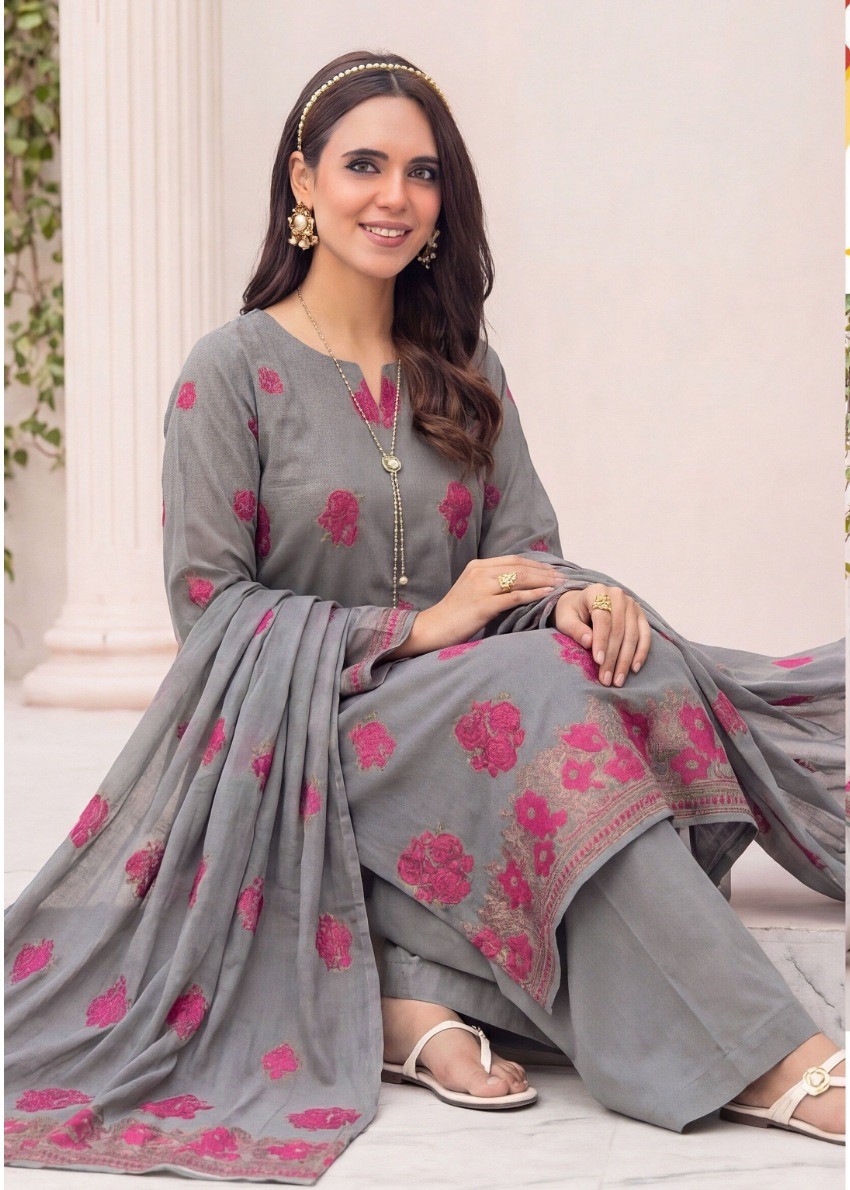 Premium Dyed Jacquard Shirt3.0Mtr, Premium Dyed Jacquard Dupatta2.5Mtr, Premium Dyed Cambric Trouser2.5Mtr