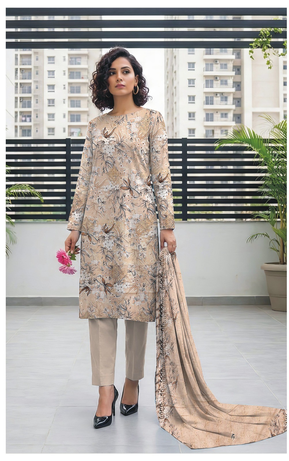 3 Pc Sequence Embroidered suit