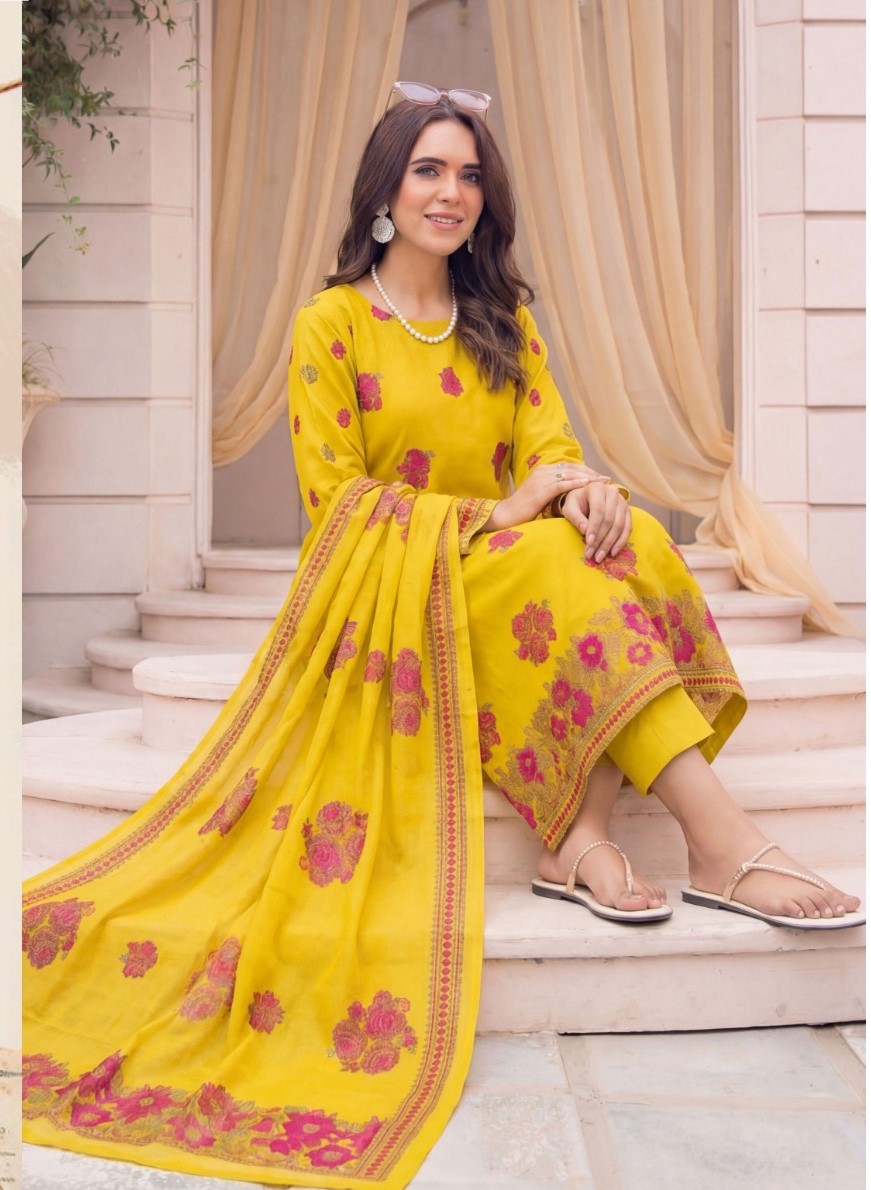 Premium Dyed Jacquard Shirt3.0Mtr, Premium Dyed Jacquard Dupatta2.5Mtr, Premium Dyed Cambric Trouser2.5Mtr