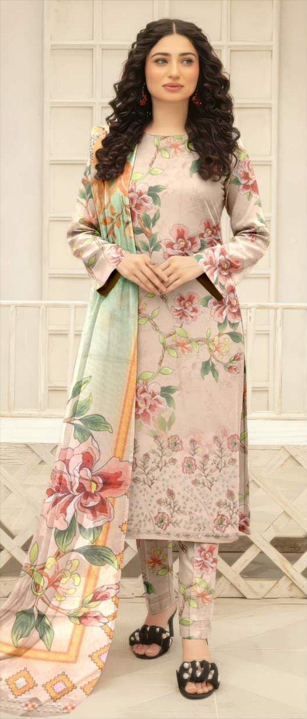 Digital Fancy lawn, Daman Embroidery Shirt, Printed Voil Dupatta,