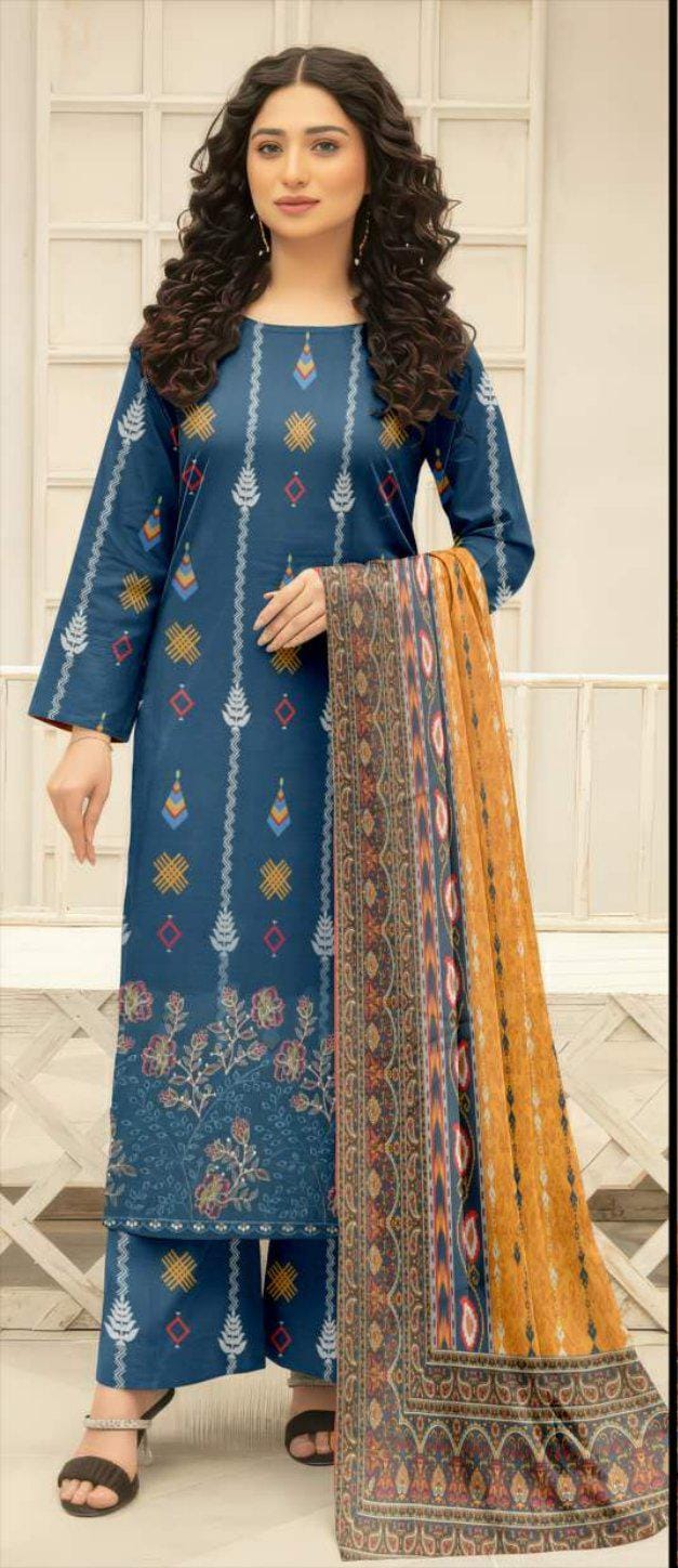 Digital Fancy lawn, Daman Embroidery Shirt, Printed Voil Dupatta,