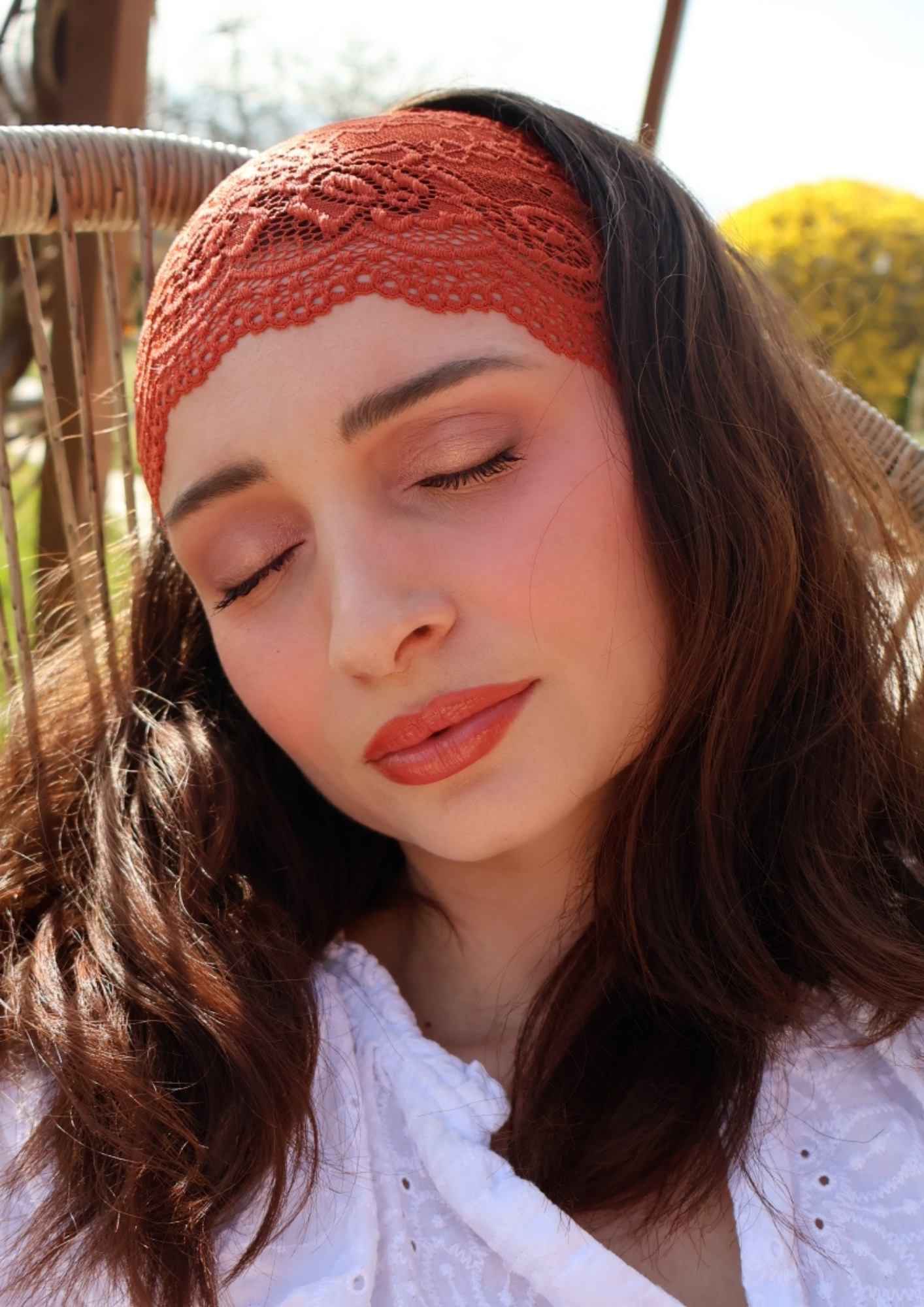 Bandeau en dentelle XXL ELENA (brique)