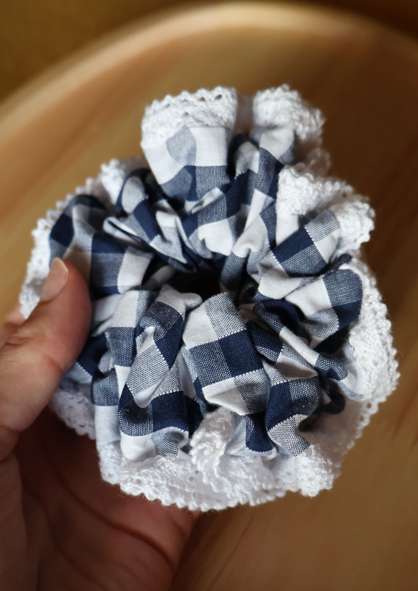 Scrunchie MAYA (vichy marine)