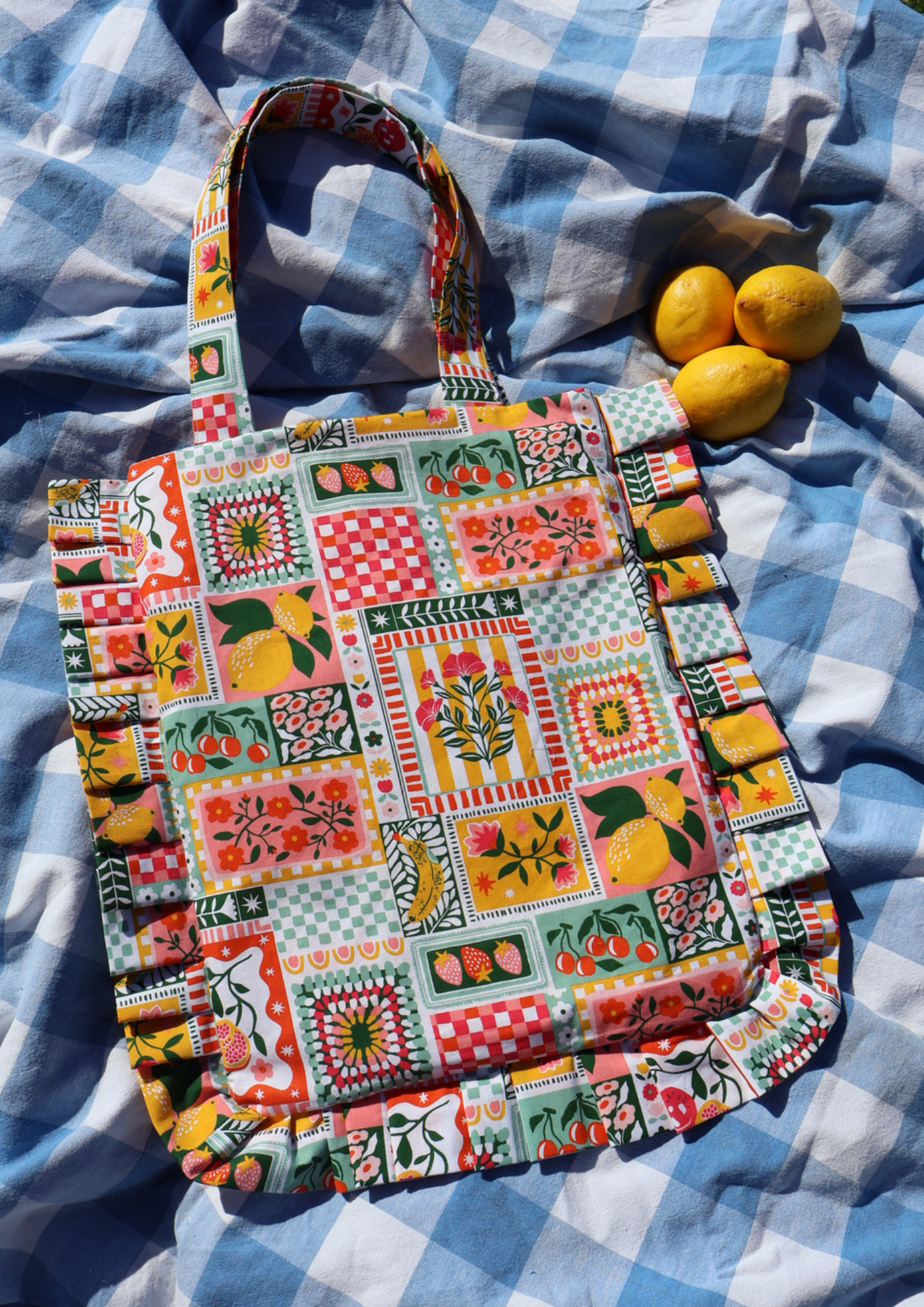  Totebag à volants GIULIA (fruits)