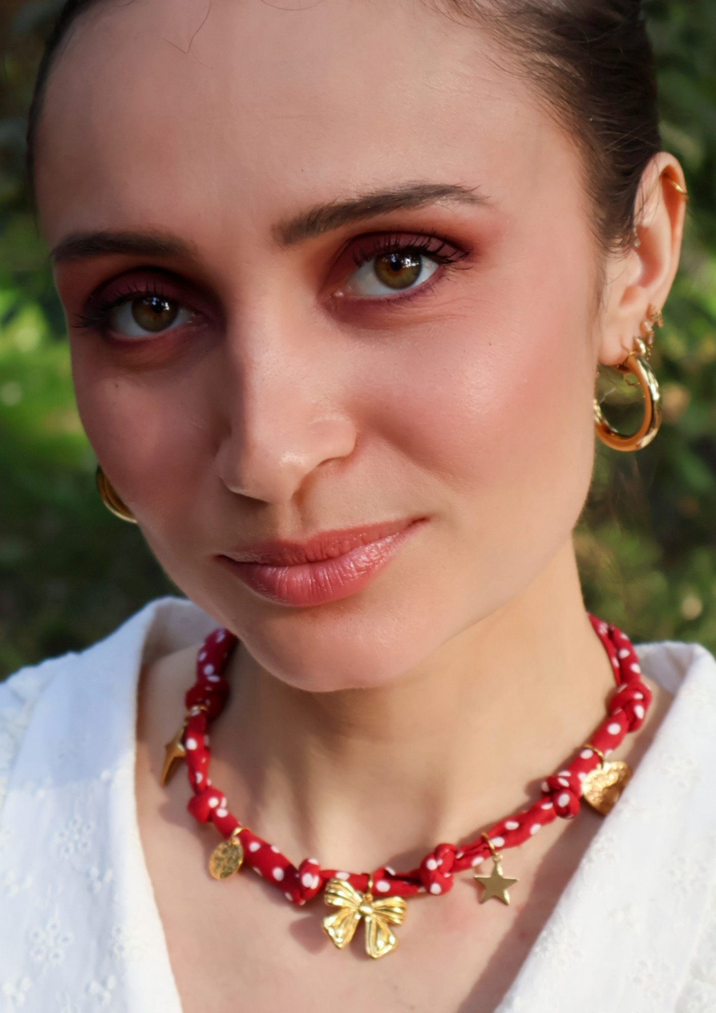 Collier GEORGIA (à pois rouge et blanc)