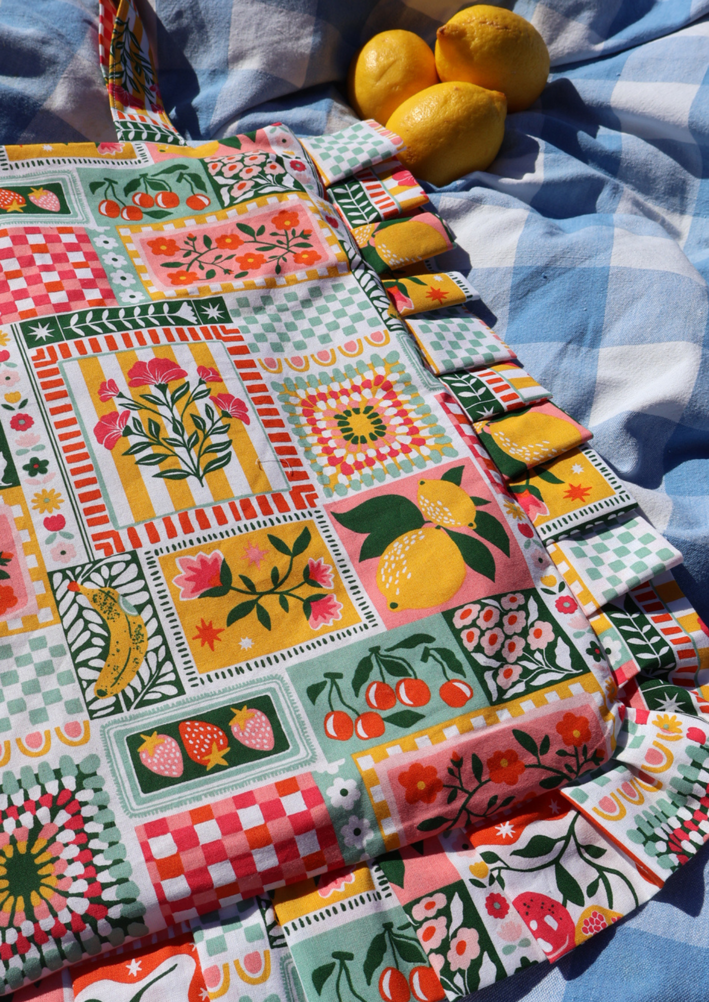  Totebag à volants GIULIA (fruits)