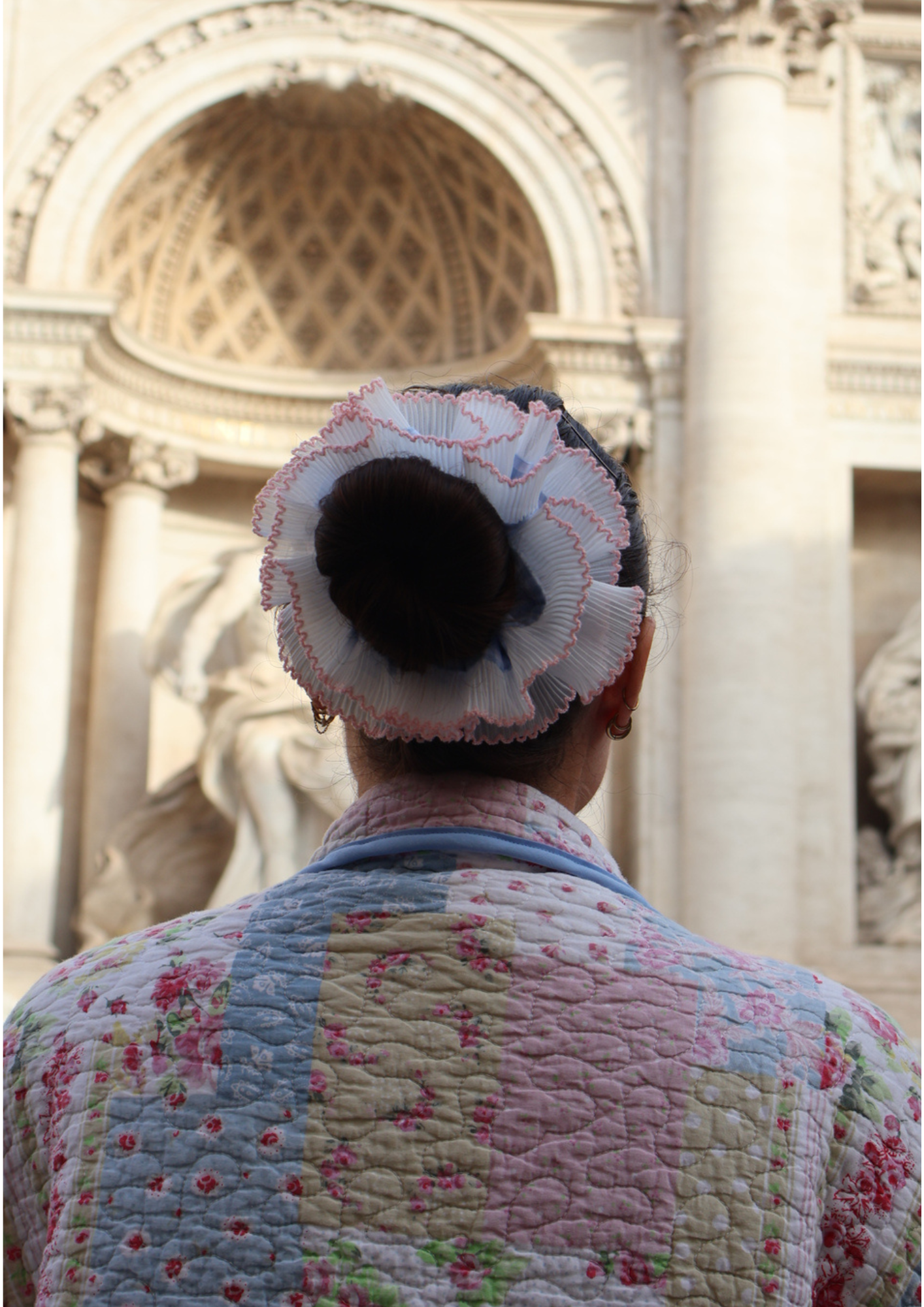 Scrunchie LOUISA (bleu et rose)