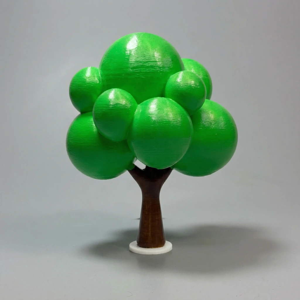 مجسم شجرة كرتونية خضراء