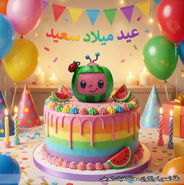 كيكة عيد ميلاد ملونة