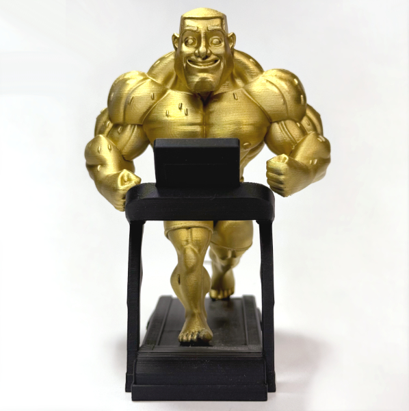 تمثال لاعب كمال أجسام ذهبي