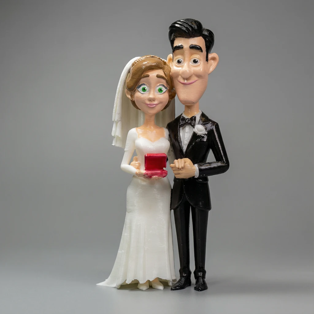 مجسم العروسين الكرتوني