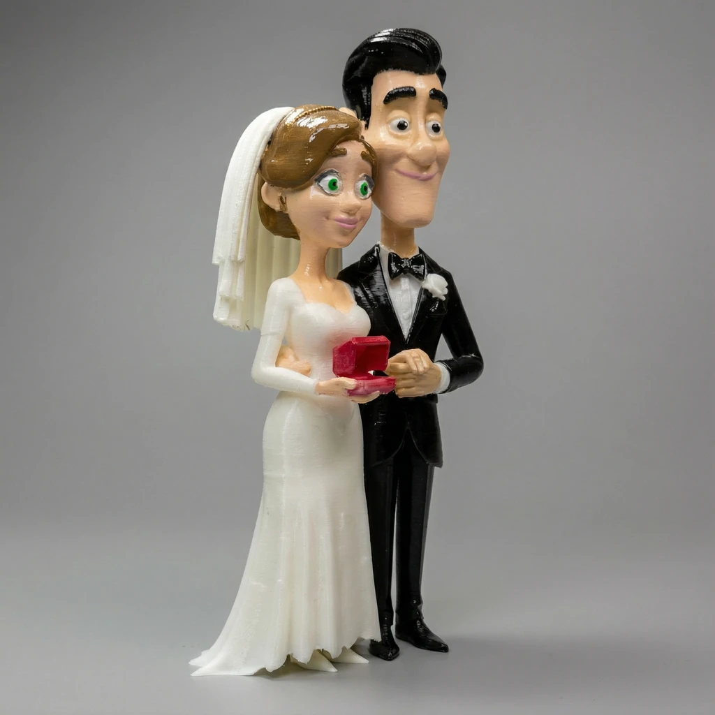 مجسم العروسين الكرتوني
