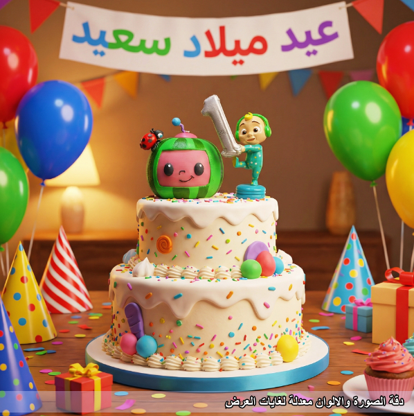 كيكة عيد ميلاد ملونة