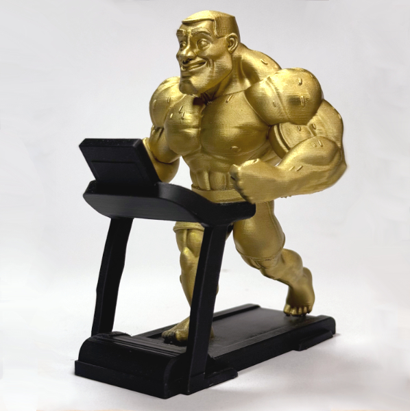 تمثال لاعب كمال أجسام ذهبي