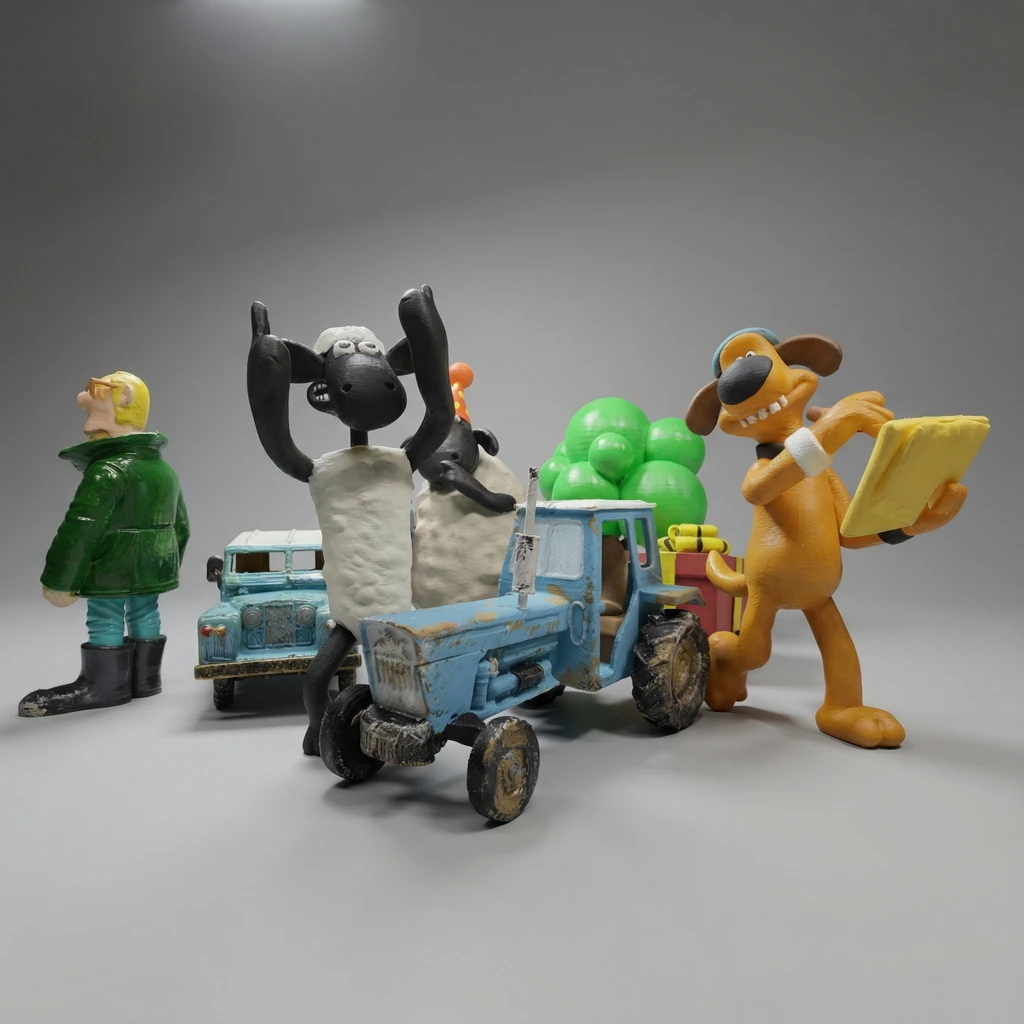 مجسم شجرة كرتونية خضراء