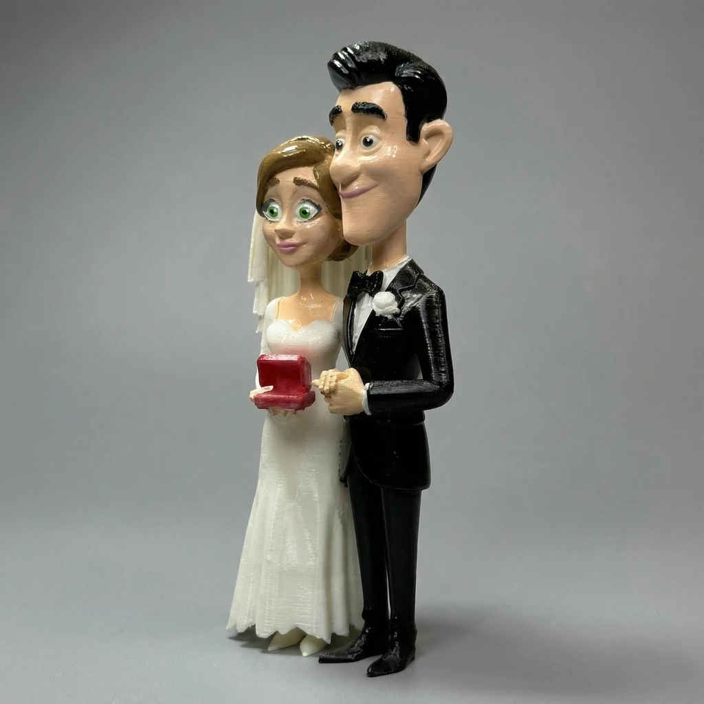 مجسم العروسين الكرتوني