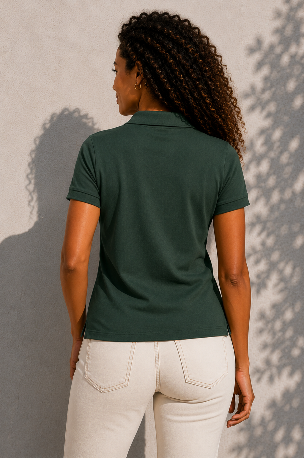 Polo con ricamo giallo Donna
