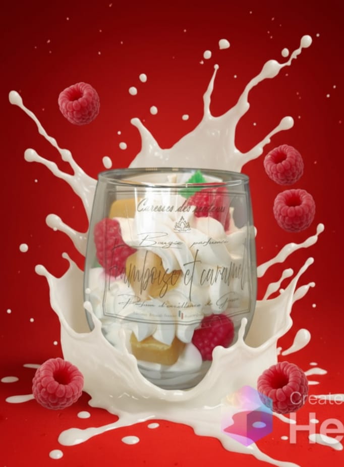 Bougies Gourmandes Framboises et Caramel