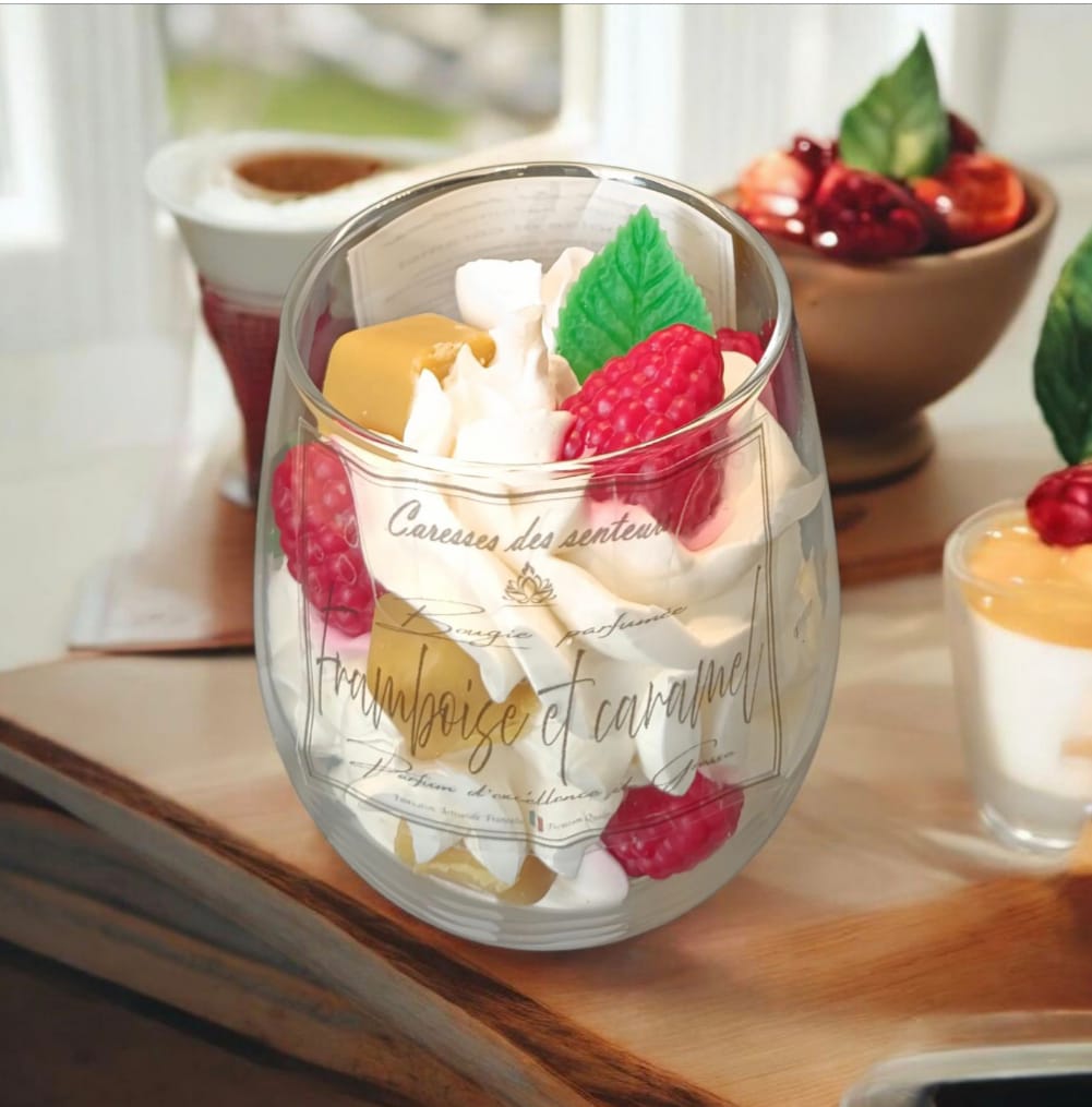 Bougies Gourmandes Framboises et Caramel