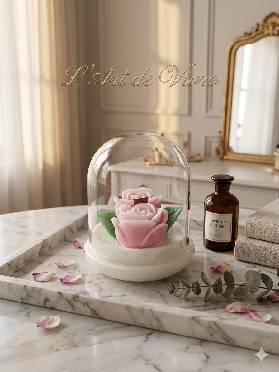Bougie parfumée artisanale sous cloche - Gabriella