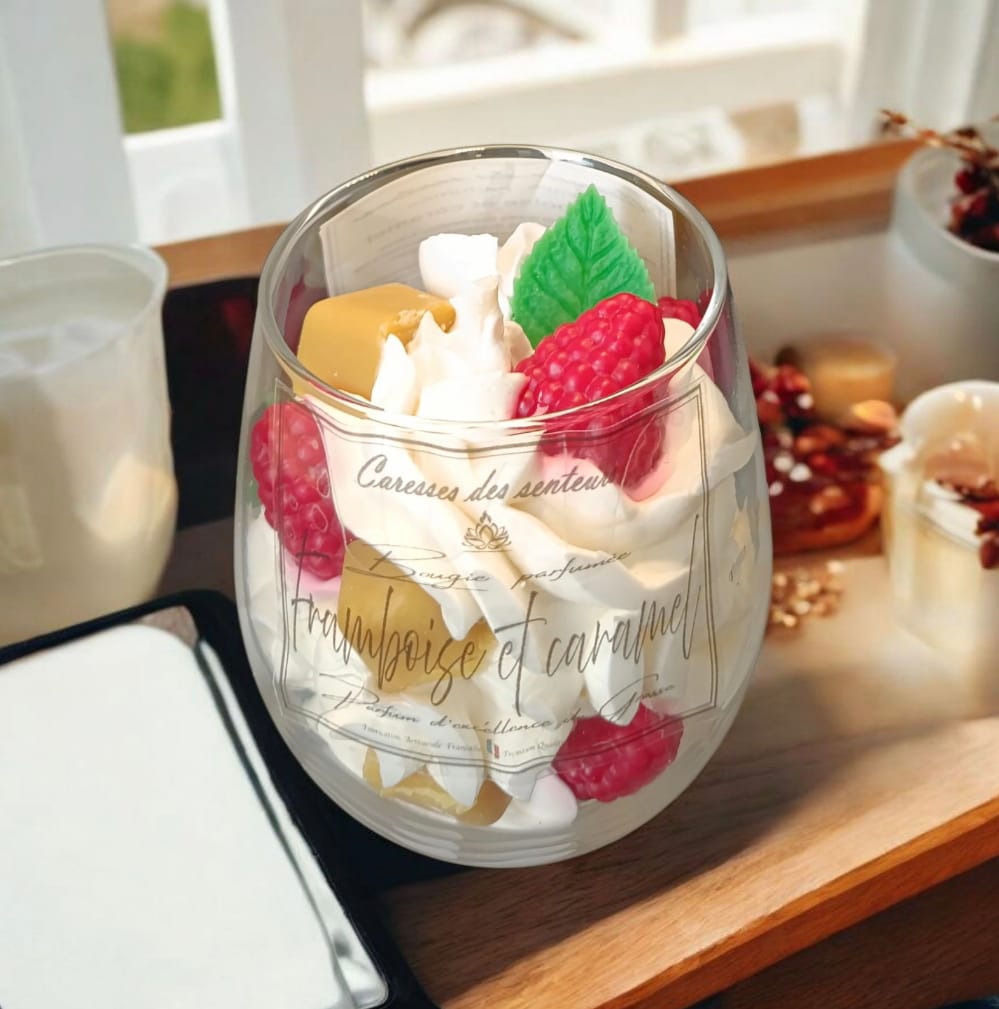 Bougies Gourmandes Framboise et caramel