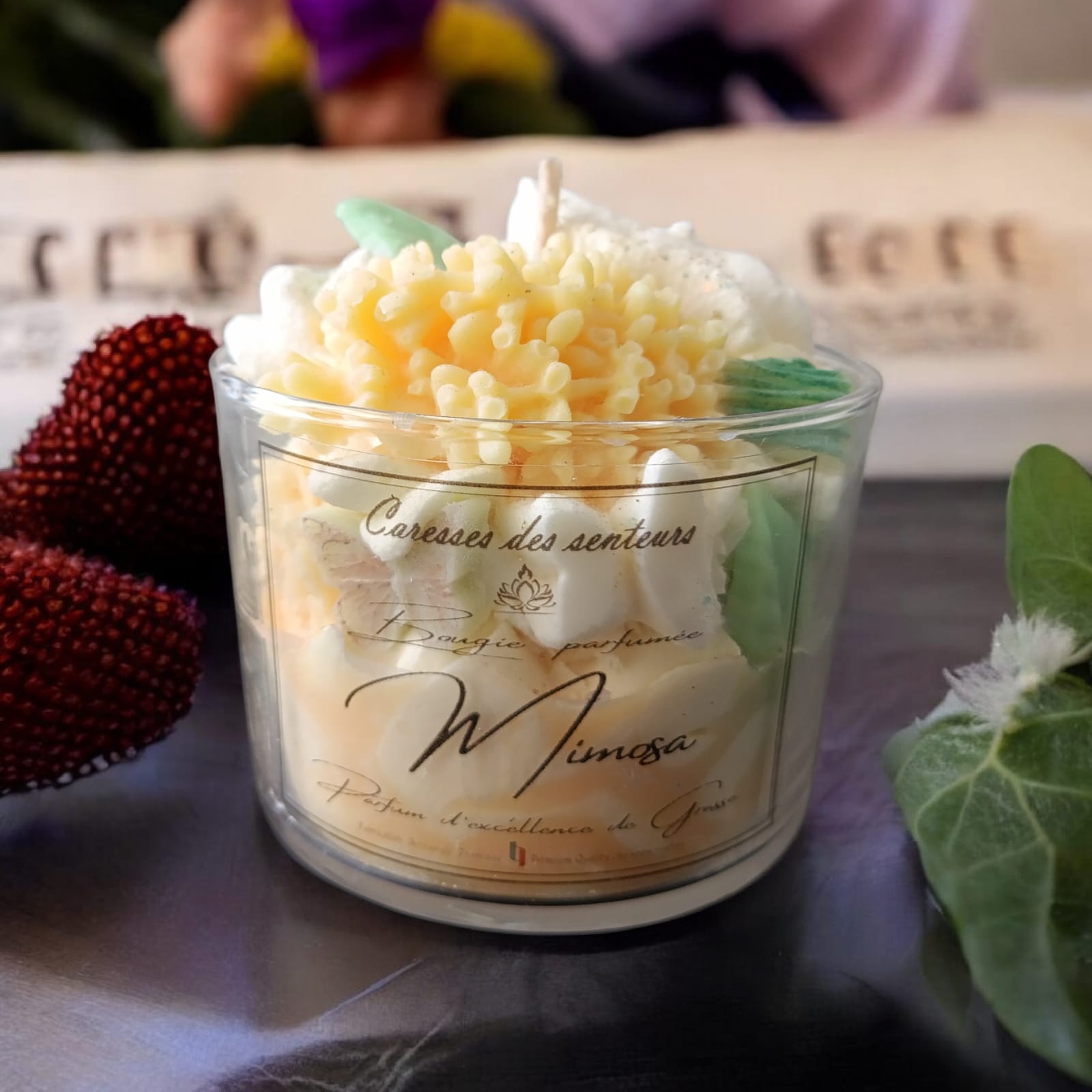 Bougie gourmande  Mimosa